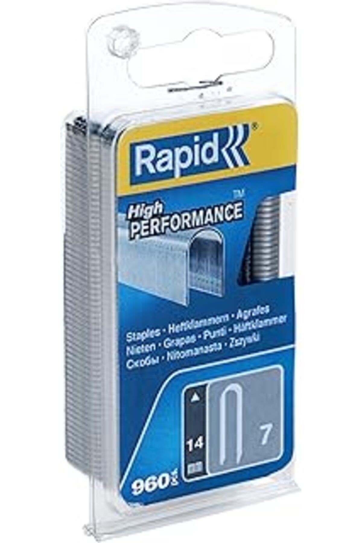 Rapid Zımba Teli Tip 7, 14 Mm Kıskaç, 960 Adet, Yuvarlak Sırtlı, 6 Mm'Ye Kadar Kablolar Için