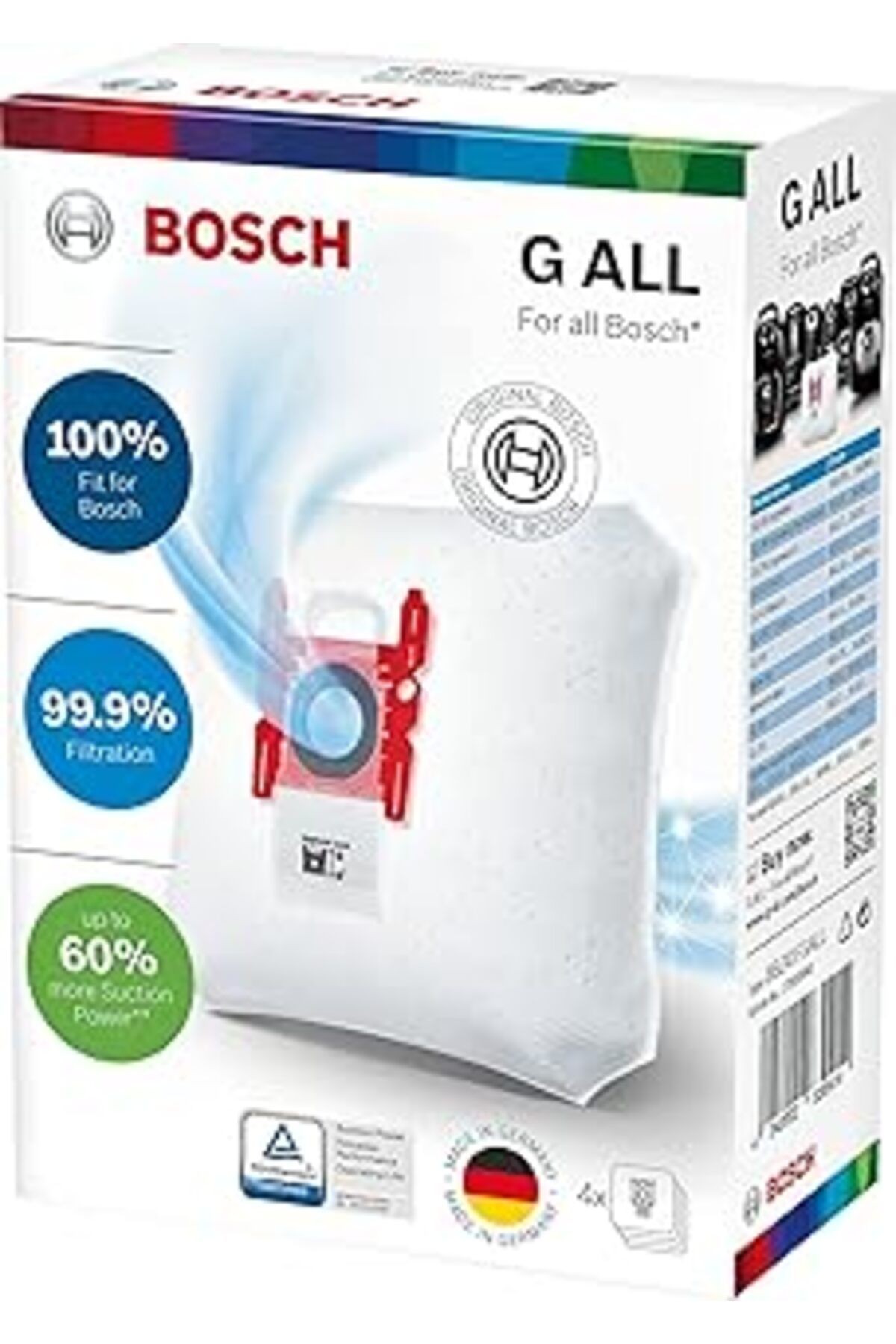 Bosch Hausgeräte Bosch Powerprotect Tip G All Bbz41Fgall, 4 X Elektrikli Süpürge Torbası,%99,9 Ince