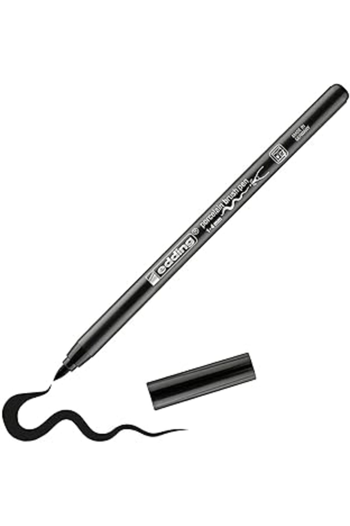 Edding 4200 Fırça Uçlu Porselen Kalemi - Siyah - 1 Kalem - Fırça Ucu 1-4 Mm