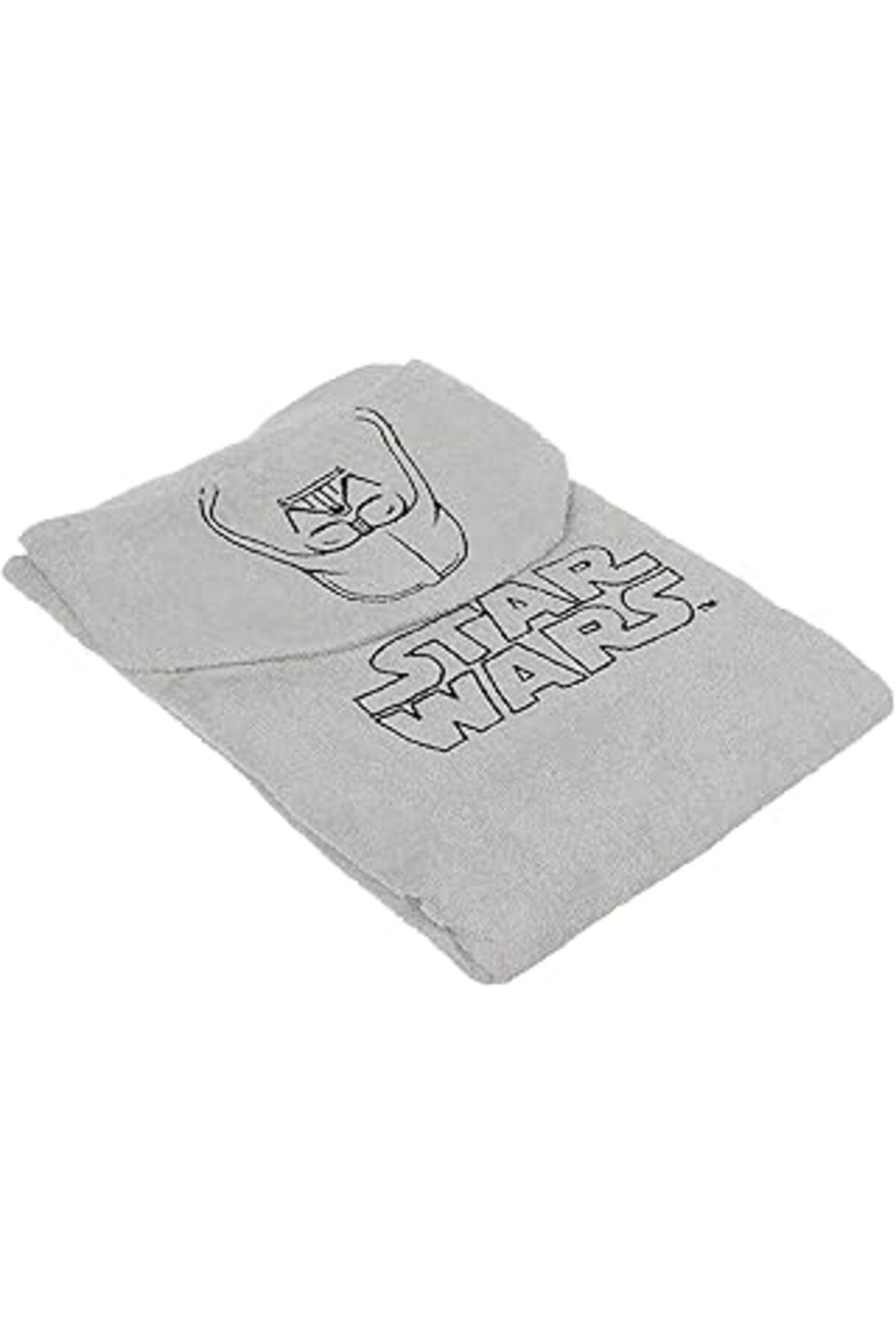 Taç Disney Starwars Lisanslı Karakter Baskılı%100 Pamuk Bebek Havlu Panço, Gri, 75x130 Cm