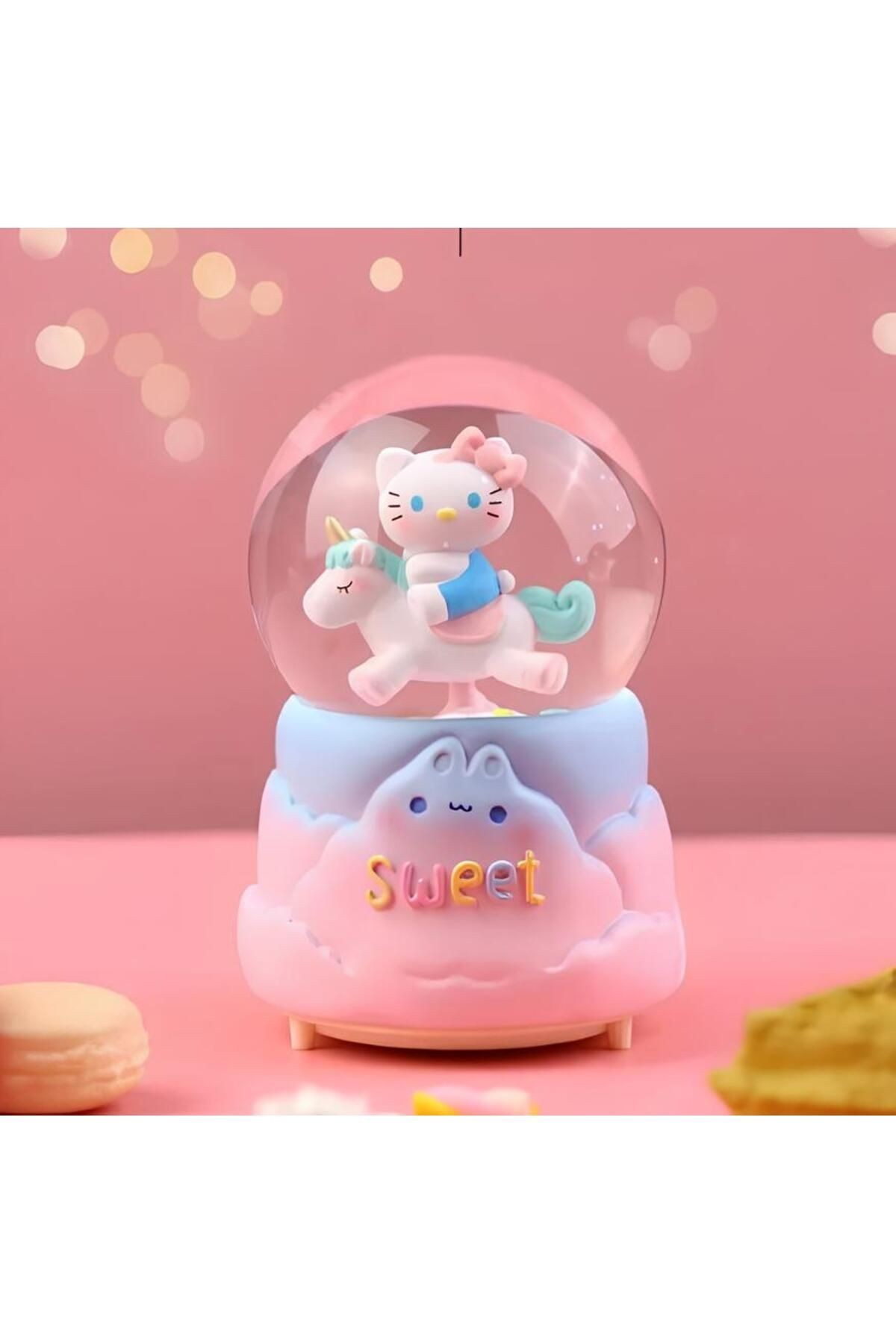 Hello Kitty Işıklı Müzikli Kar Küresi Orta Boy Model 3