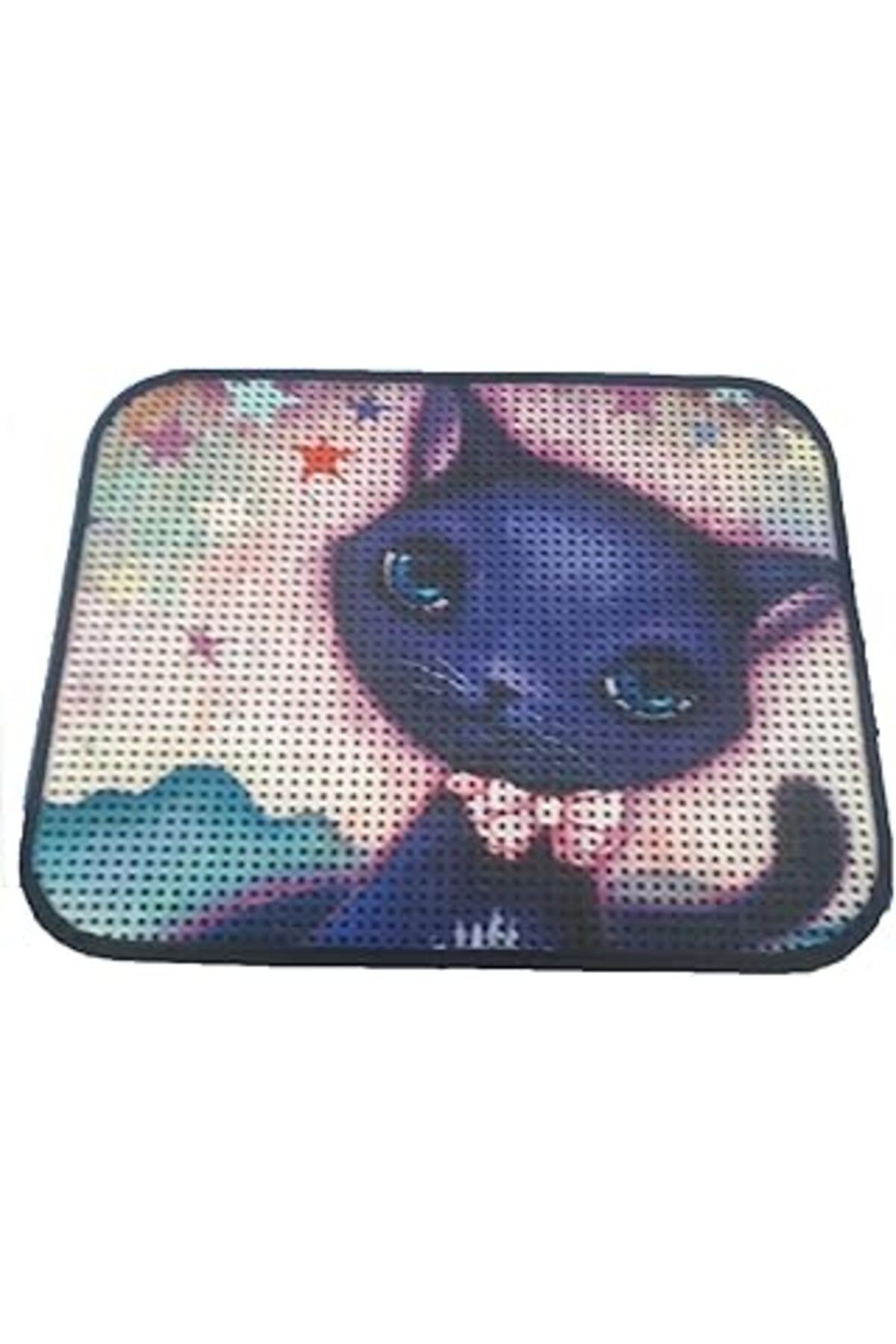 Miapet Elekli Desenli Kedi Tuvalet Önü Paspası 60 X 45 Cm Mavi Kedi