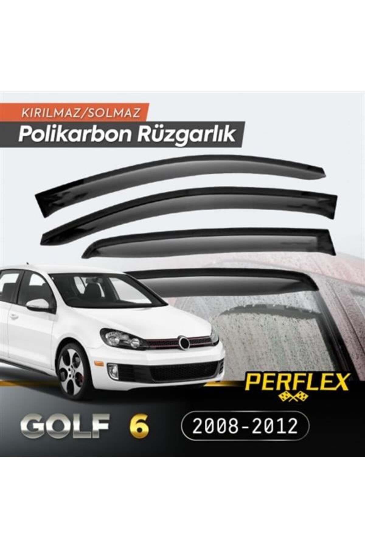 Vw Golf 6 2008-2012 Cam Rüzgarlığı V2 Düz