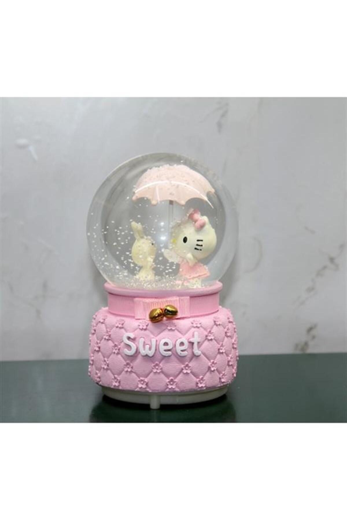 Hello Kitty Işıklı Müzikli Kar Küresi Orta Boy Model 2