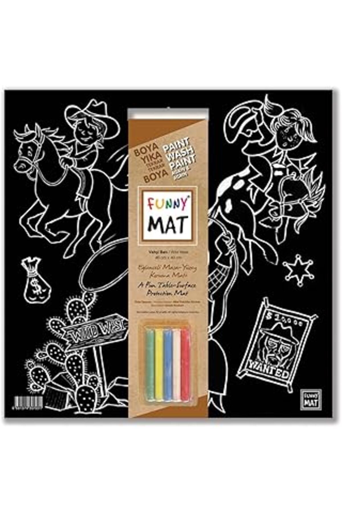 Akademi Çocuk Funny Mat Black (Tebeşirli) Vahşi Batı