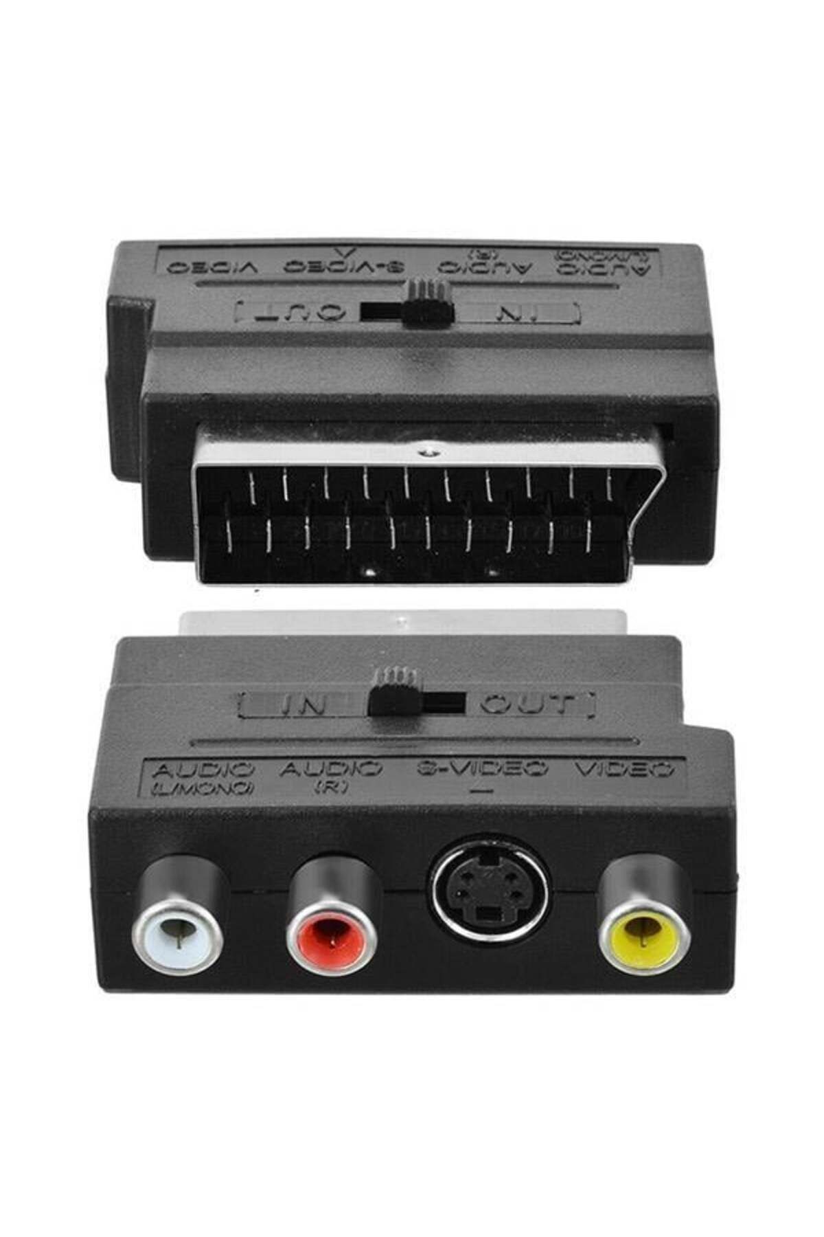 Elektromer Scart Adaptör Switch'Li (İn-Out)