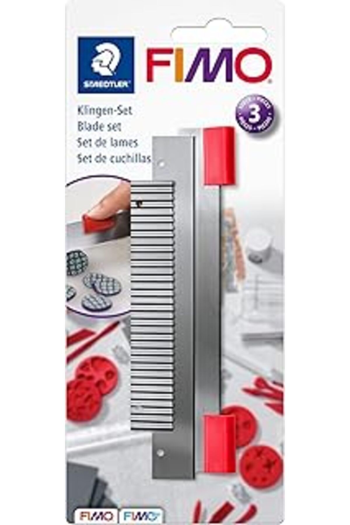 Staedtler Fimo 8700 04 3'Lü Bıçak Seti Sert, Esnek Ve Tırtıklı