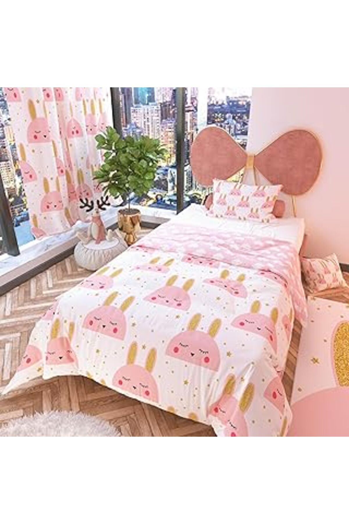 Rivaistanbul Gold Tavşan Çift Taraflı Çocuk Nevresim Takımı Polycotton