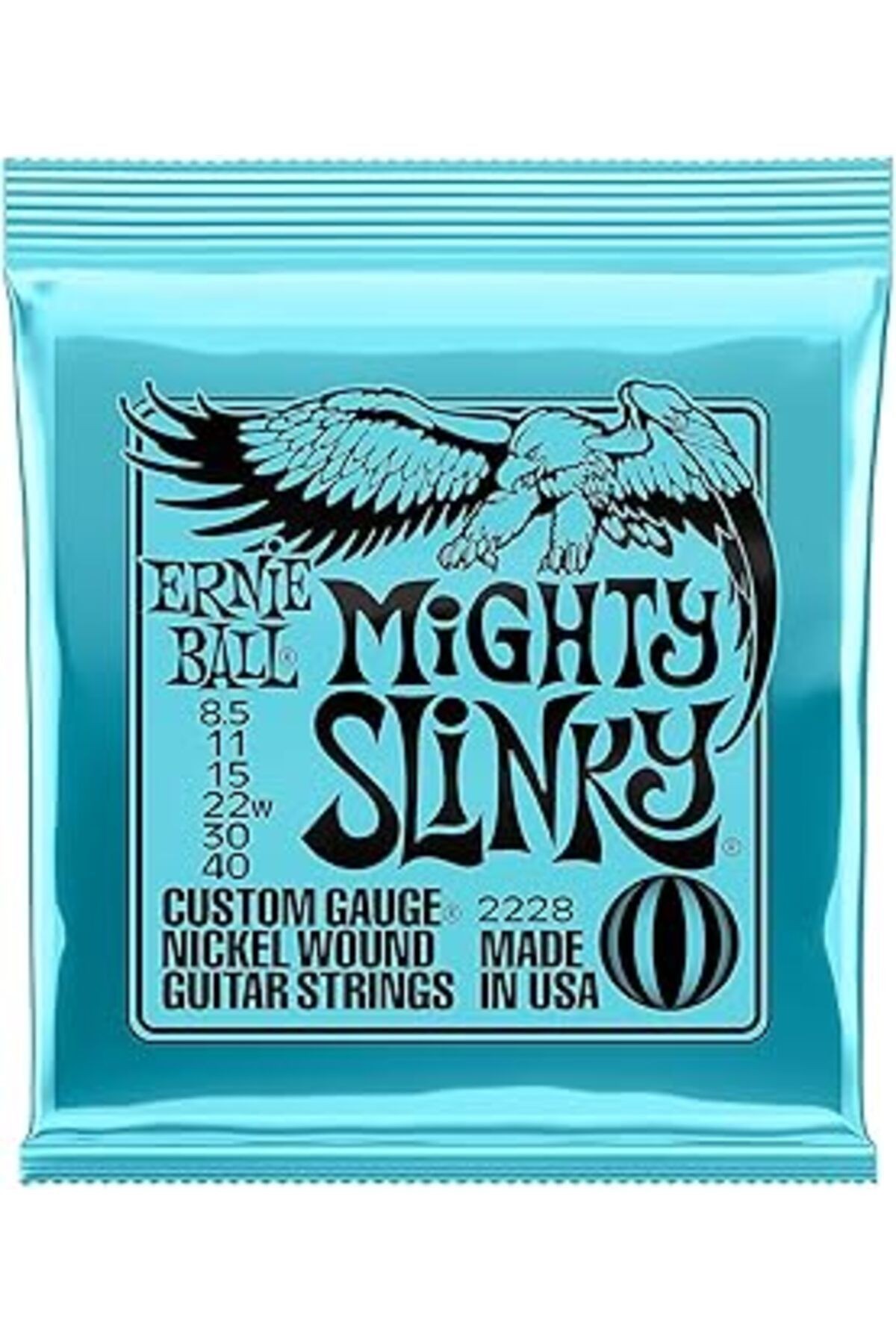 Ernie Ball Mighty Slinky Nickelwound Electric Guitar Strings 8.5-40 Gauge
