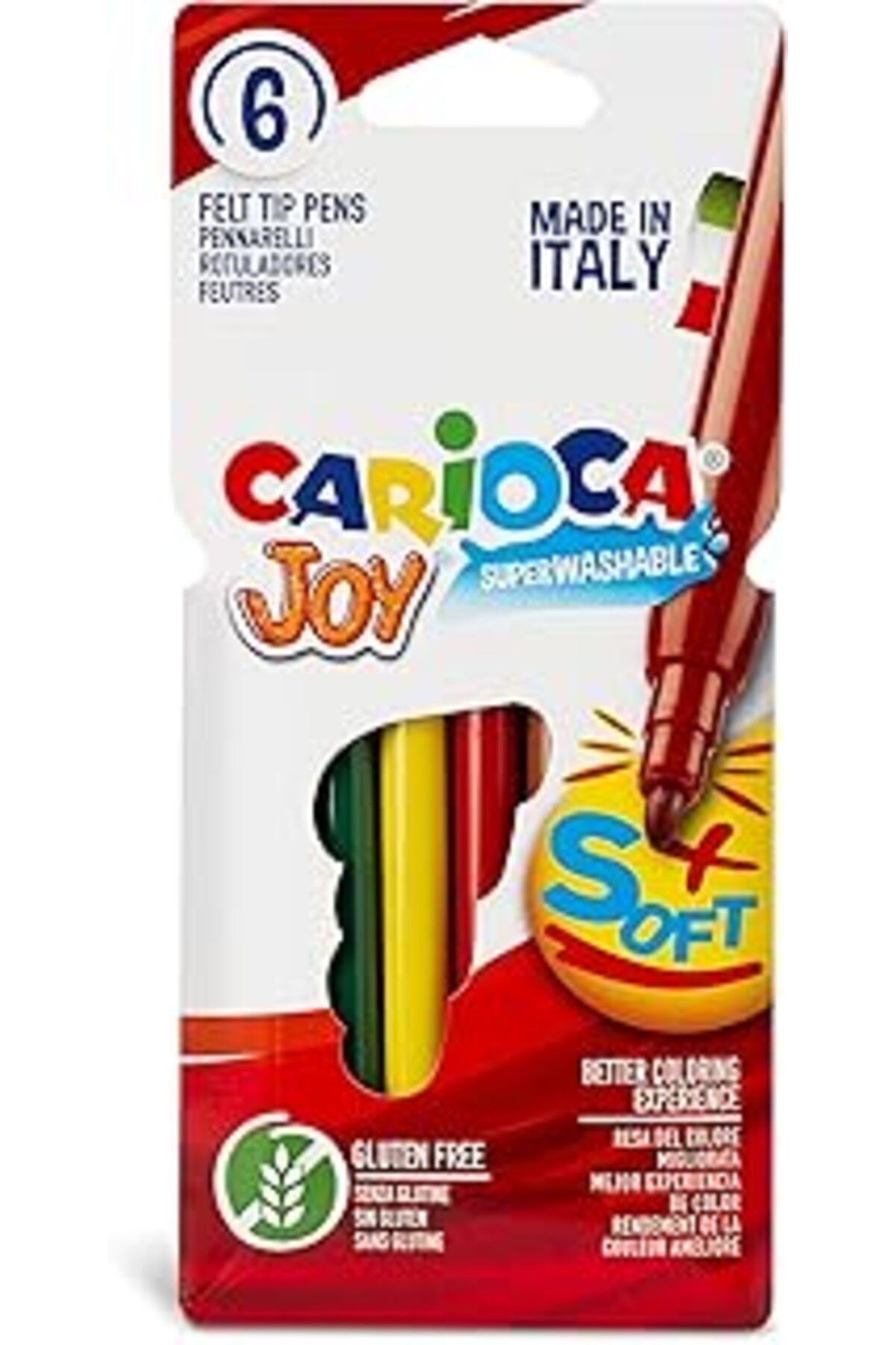 Carioca Joy Süper Yıkanabilir Keçeli Boya Kalemi, 6'Lı