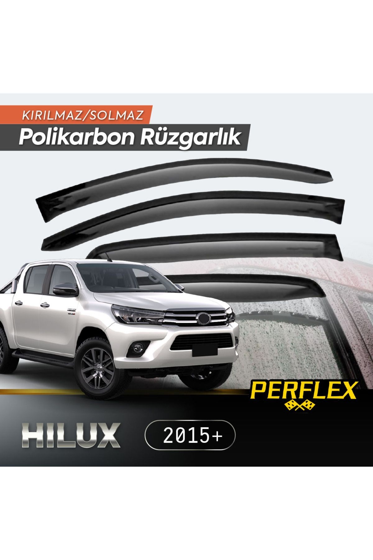 Toyota Hilux 2015+ Cam Rüzgarlığı V2 Düz