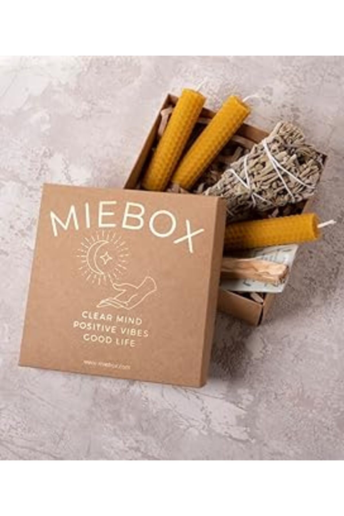Enerji Başlangıç Seti: Palo Santo Tütsü - Balmumu Mum - Adaçayı Tütsü Demeti