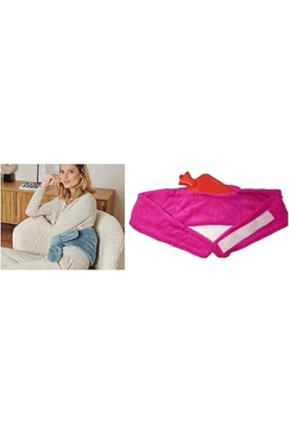 Bosphorus Homi Sicak Su Torbasi Bel Ve Omuz Icin Kusak Seklinde Peluş Pembe Termofor 1500Ml 160X22C