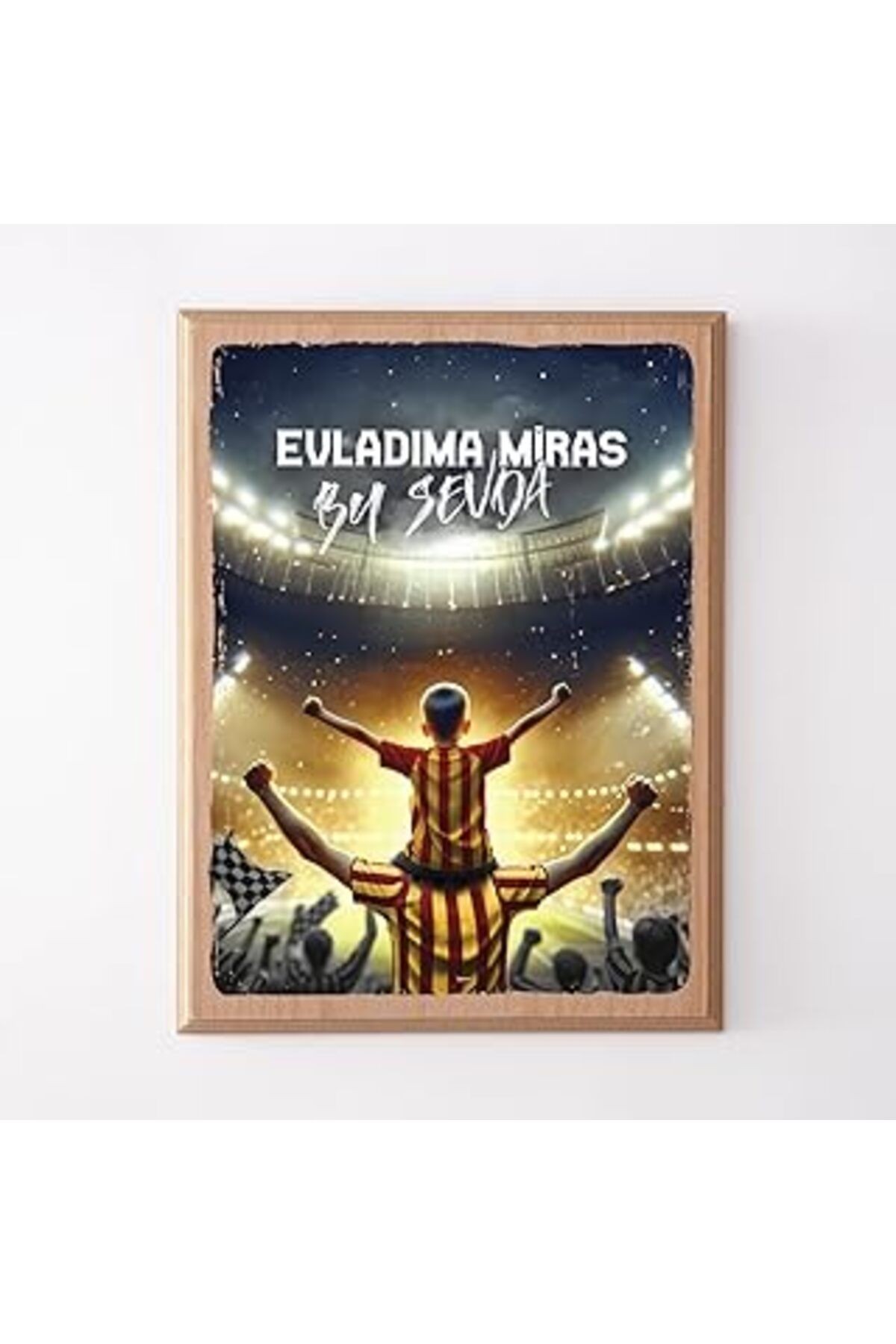 Sarı Kırmızı Taraftarlara Özel Ahşap Tablo 22x30 Cm