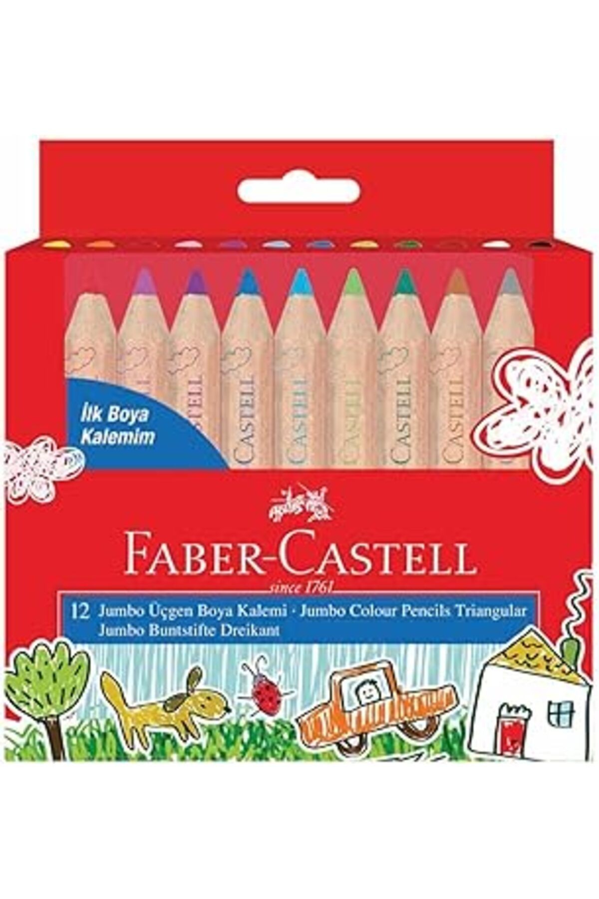 Faber-Castell İlk Boya Kalemim Jumbo Yarım Boy 12 Renk