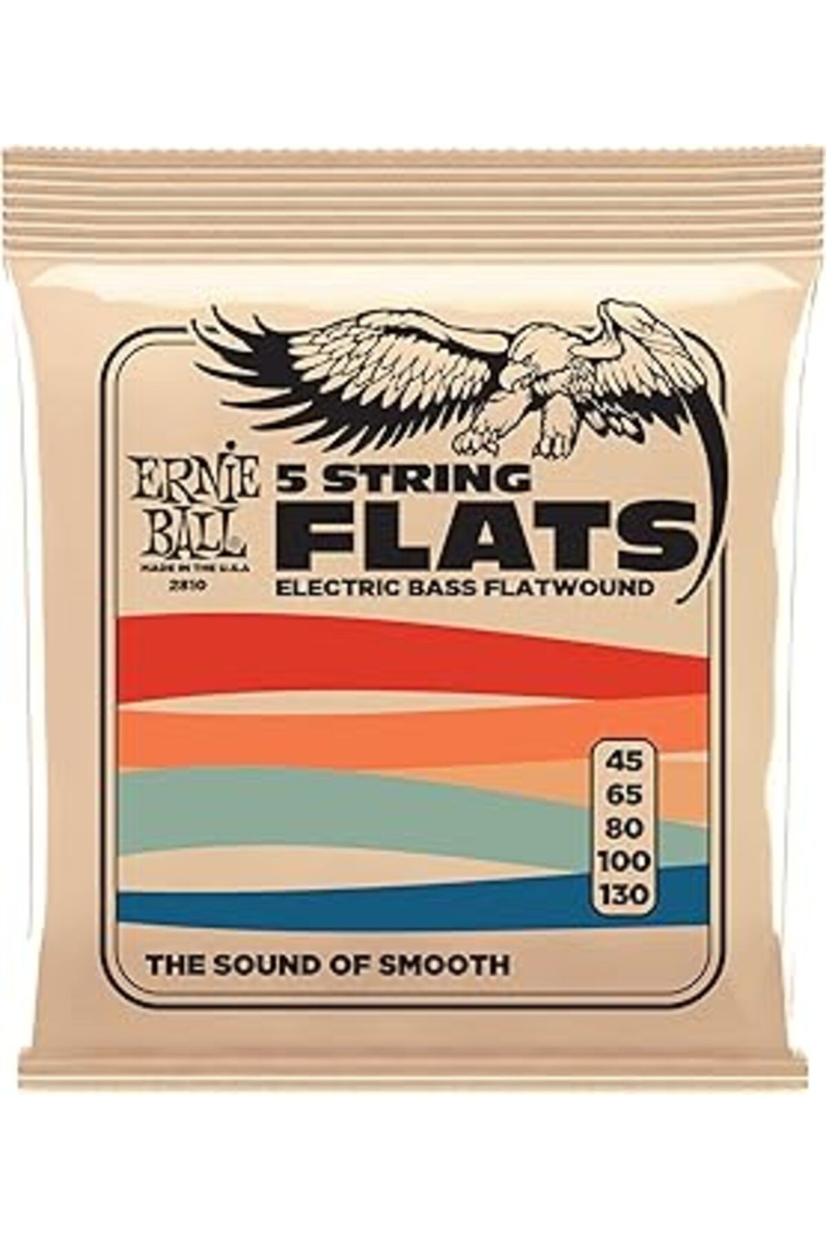Ernie Ball Flatwound 5 Telli Elektrik Bas Enstrüman Telleri, Ölçü 45-130