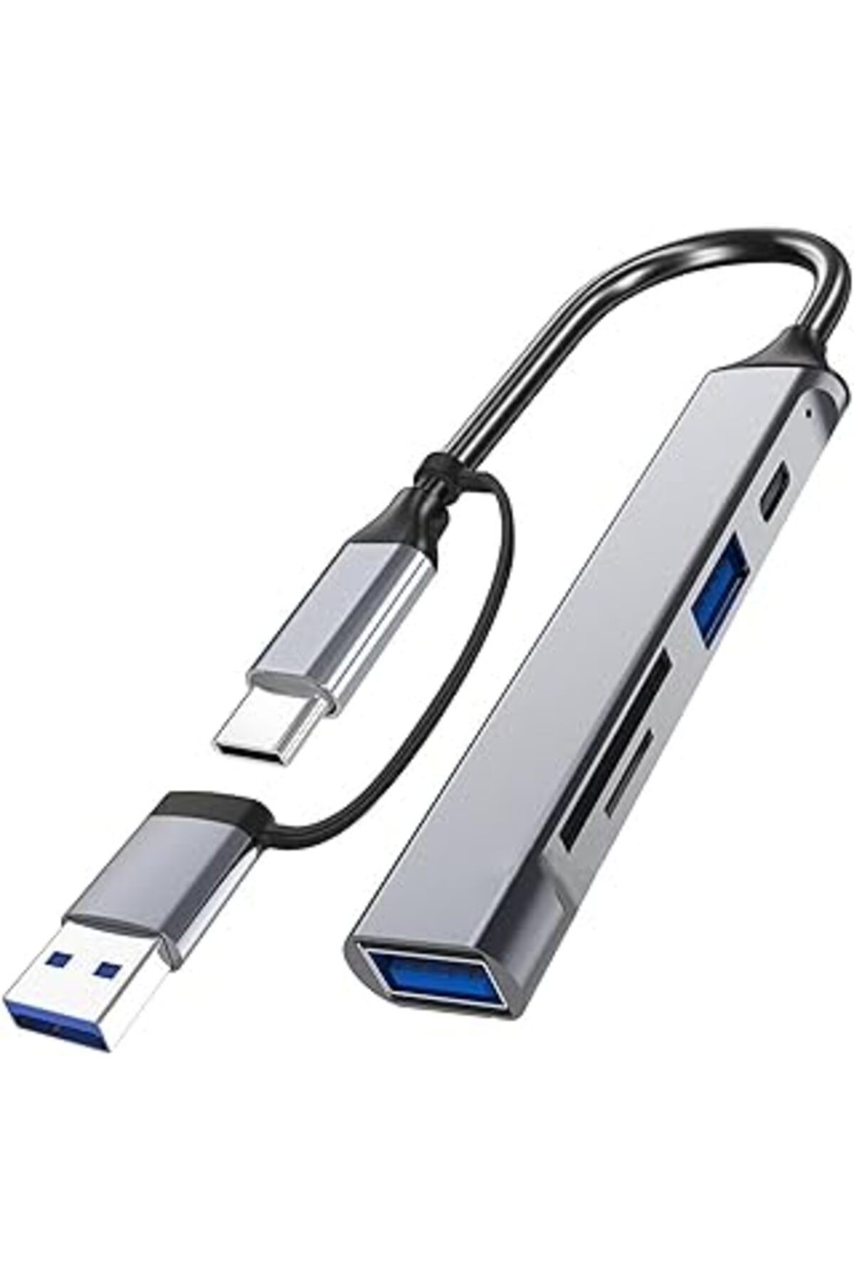 Çok Fonksiyonlu Usb Hub, Tip-c Ve Usb Bağlantı Noktaları, Kompakt Tasarım Sd-tf Kart Okuyuculu 5 In