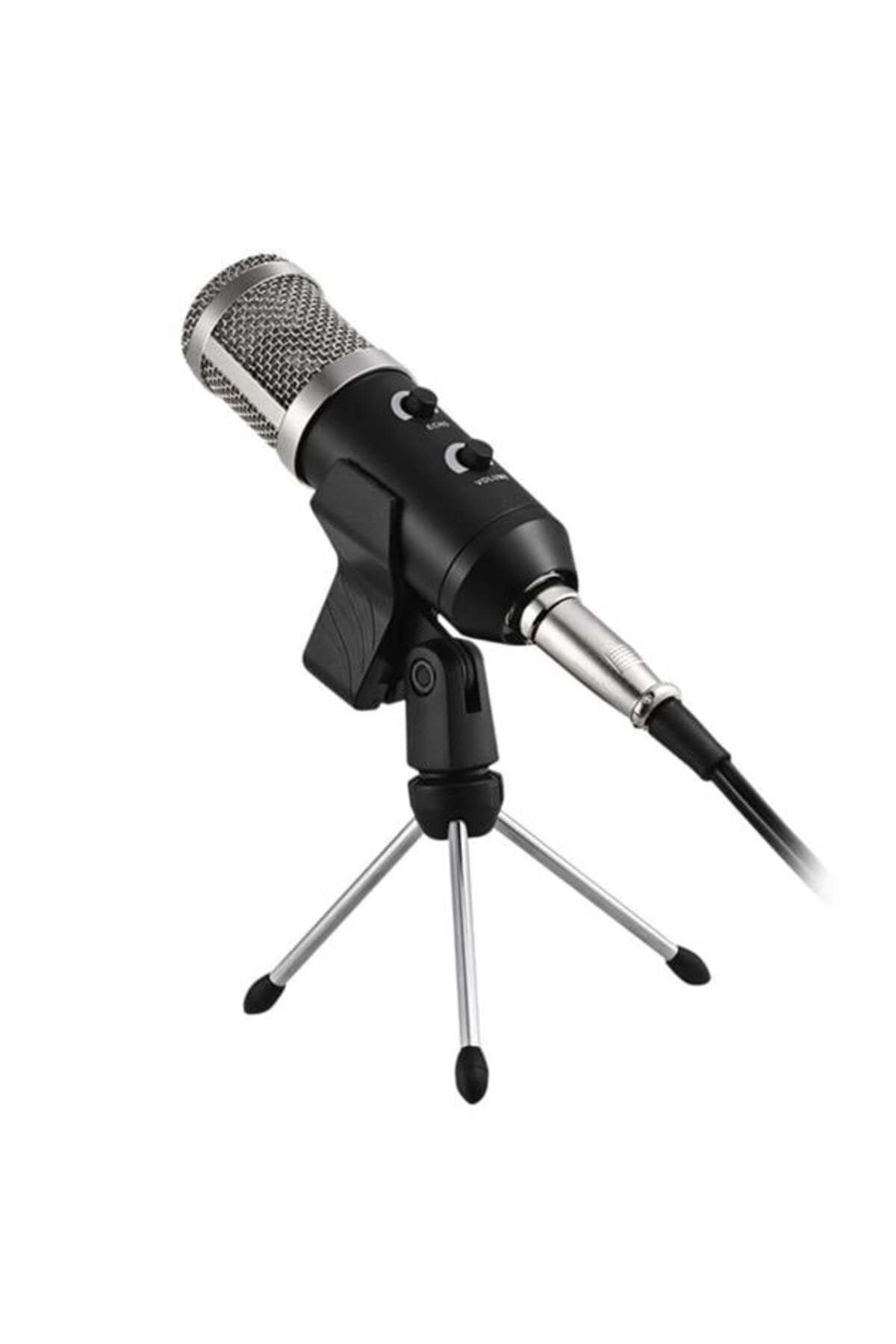 Haiki Hk-100 3.5Mm Masaüstü Kondenser Stüdyo Podcast Yayıncı Mikrofonu 3 Metre Kablolu