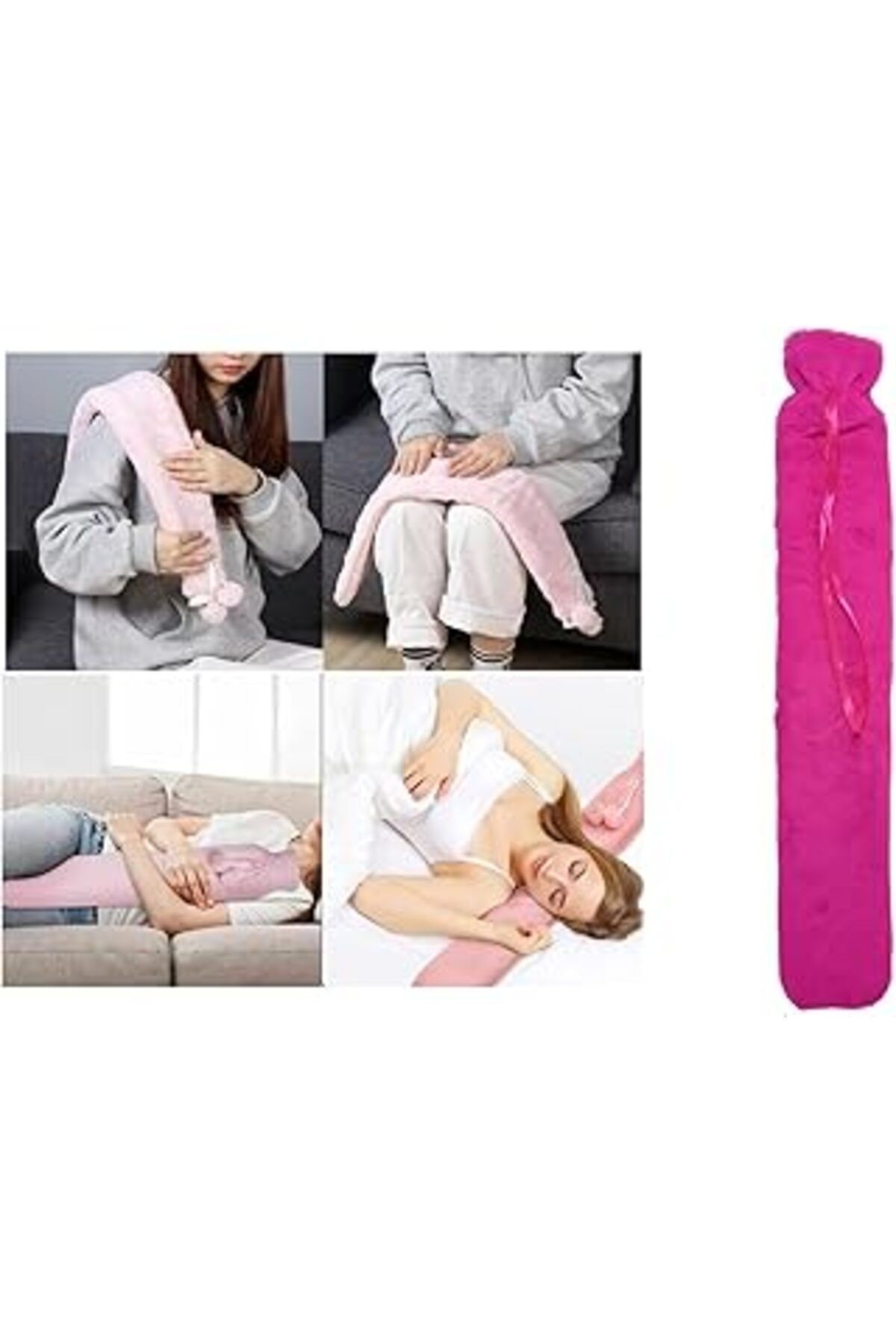 Bosphorus Homi Sicak Su Torbasiboyun Ve Omuz Icin Uzun Peluş Pembe 2Lt Termofor 75X13Cm