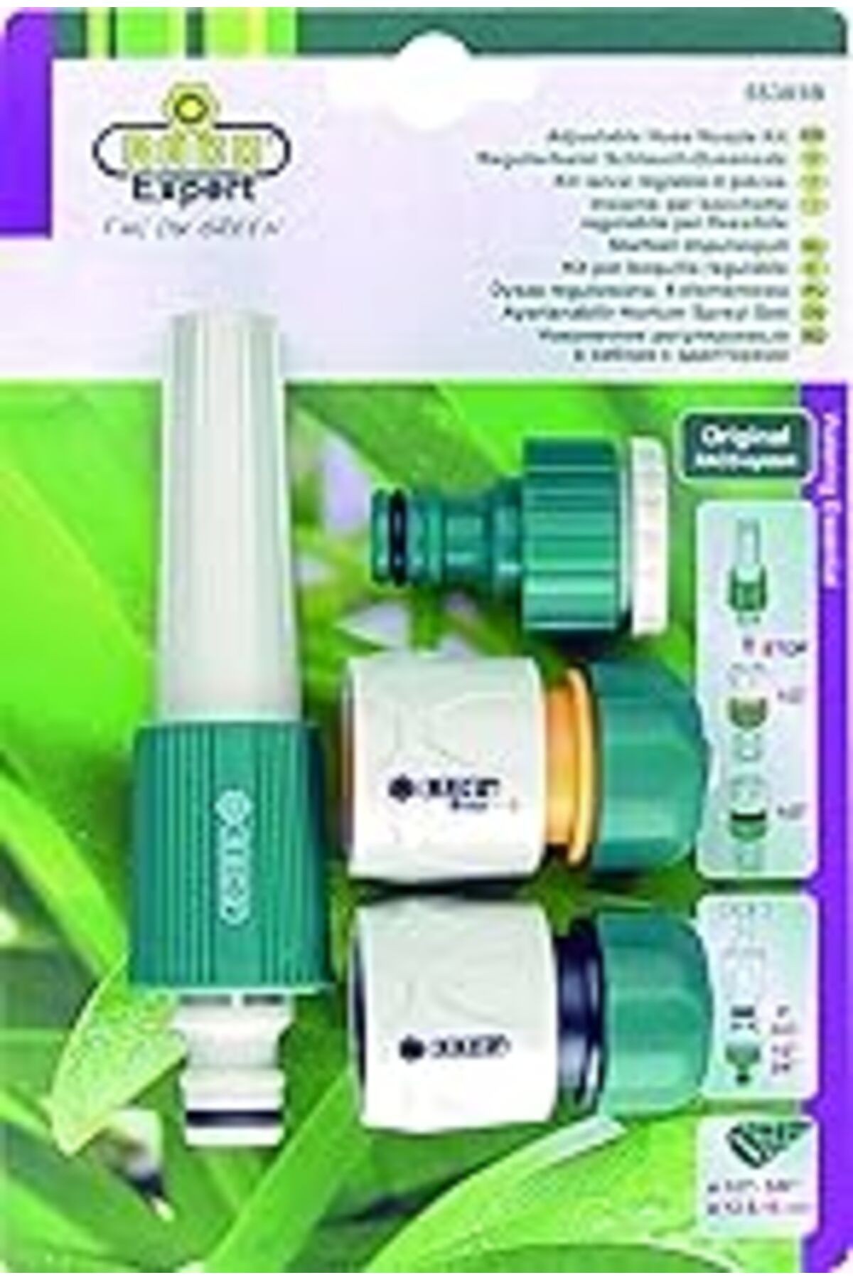 Raco Expert 55383 Ayarlı Sprey Başlıklı, Bağlantı Adaptörlü Hortum Ucu Tabanca Seti 1/2"
