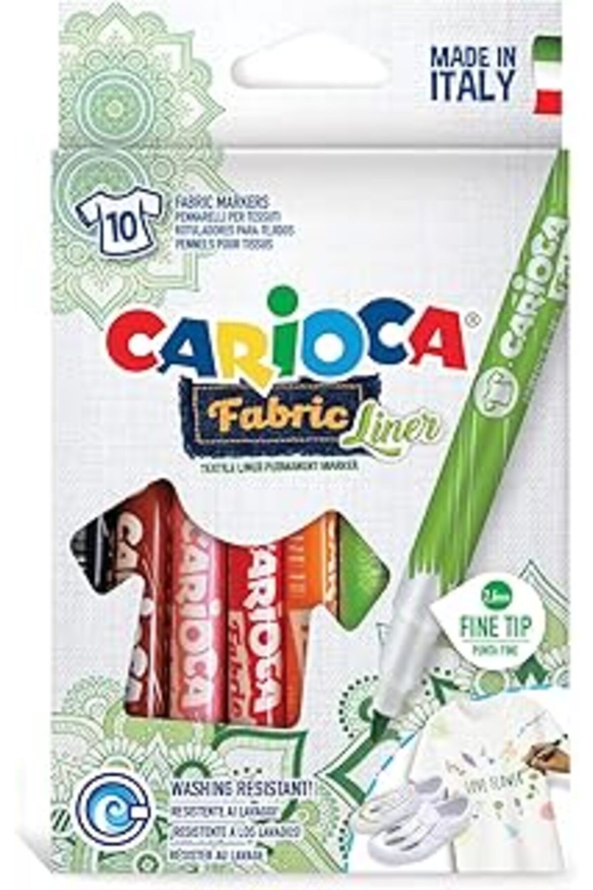 Carioca Keçeli Kumaş Boya Kalemi Fine 10'Lu