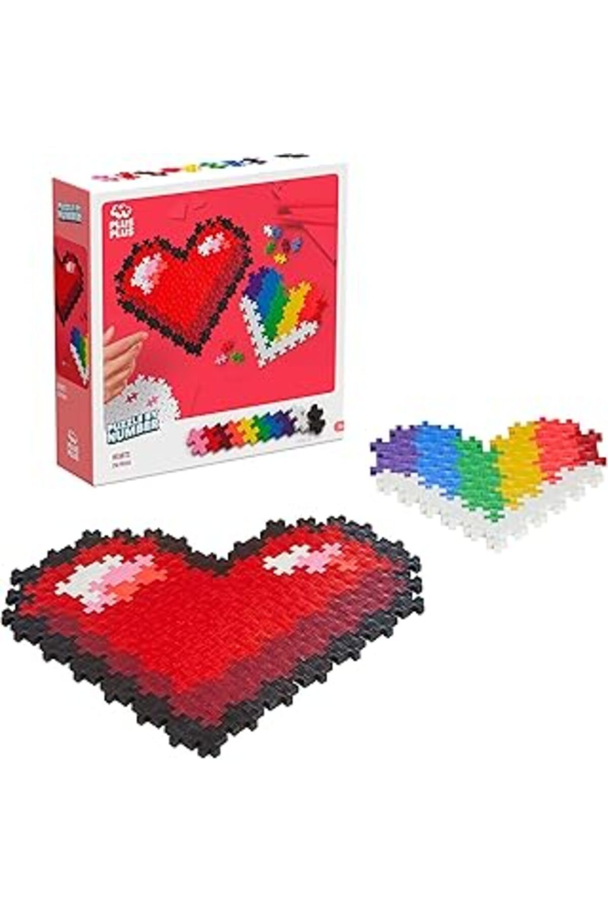 Plus Plus 3911 Kalp 9603911 Dahiyane Inşaat Oyuncağı, Yapboz, Yaratıcı Yapı Taşları, 250 Parça