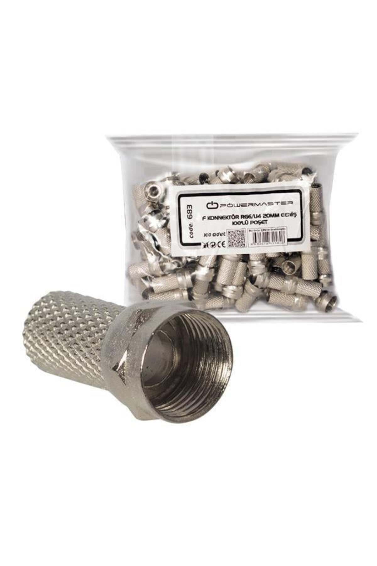 F Konnektör Rg6-U4 18Mm Geniş (100 Adet)-Uj-2005