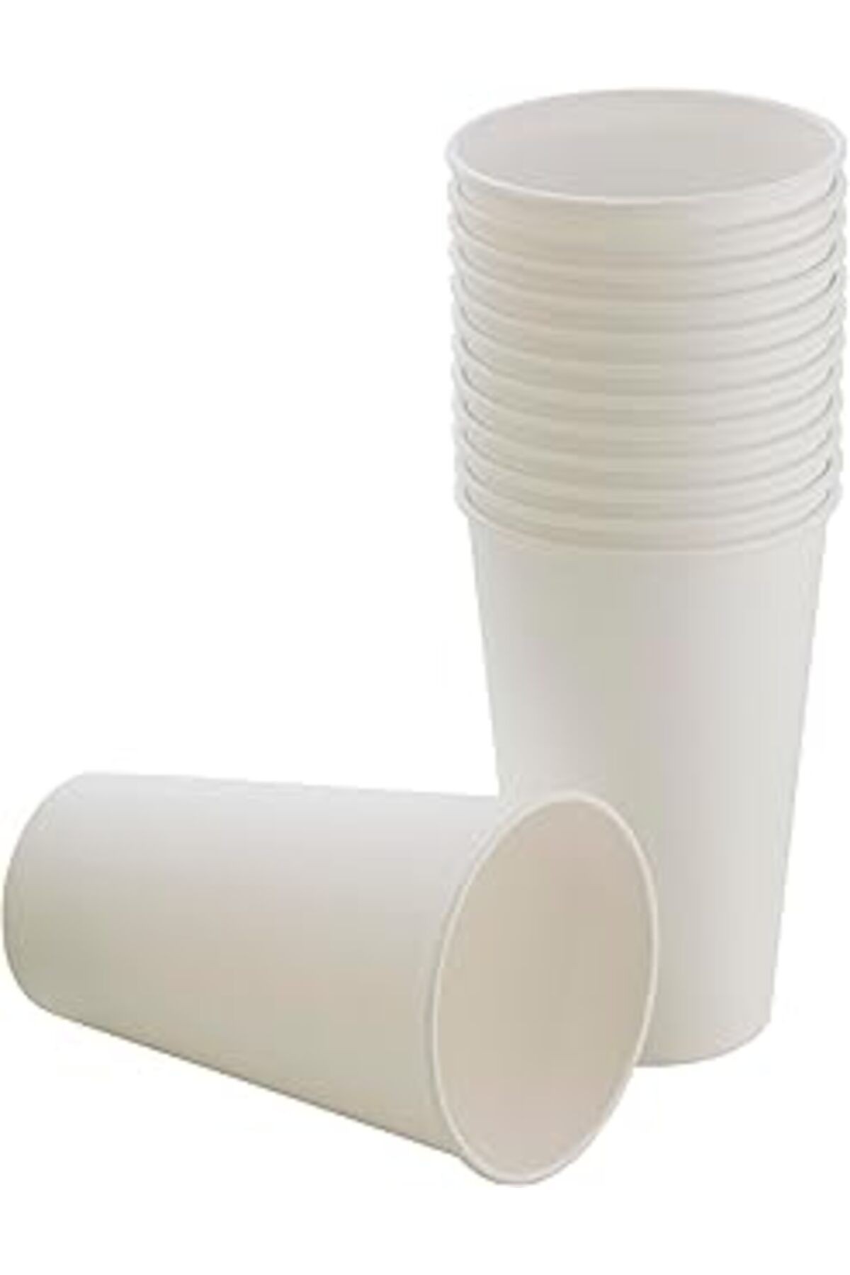Cuptoyou 50 Adet Parti Bardağı, Beyaz Tek Kullanımlık Karton Bardak 16 Oz, Büyük Kağıt Bardak 400 M