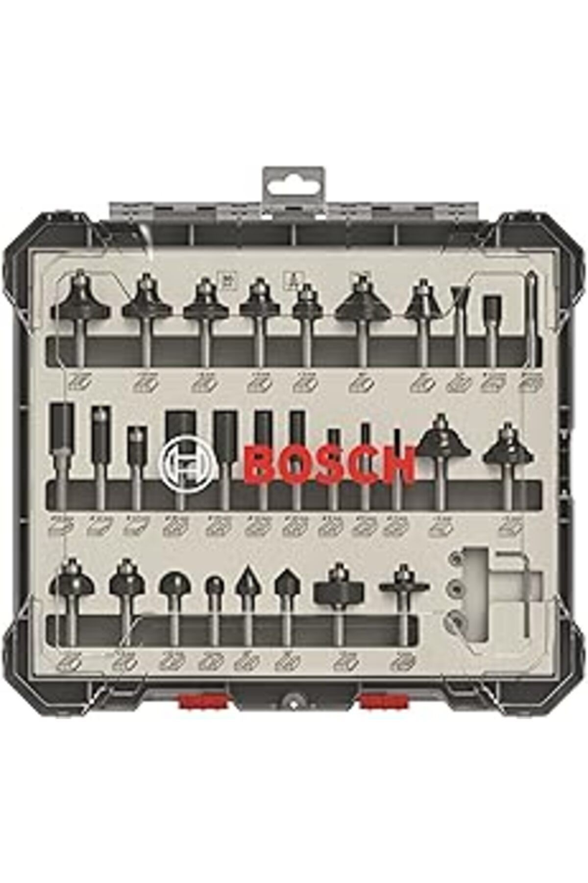 Bosch Professional 30 Parça Freze Seti (AHŞAP IÇİN, 8 MM ŞAFTLI FREZE IÇİN)