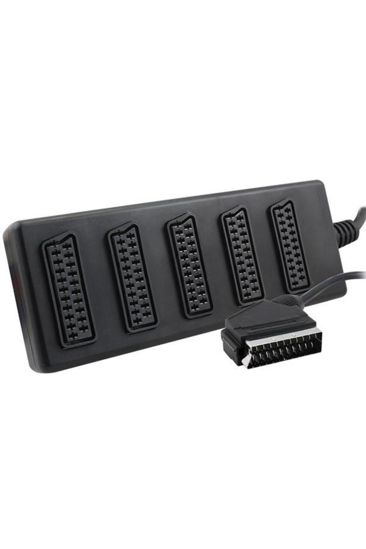 Elektromer 5'Li Scart Dağıtıcı (1 Erkek - 5 Dişi Scart)