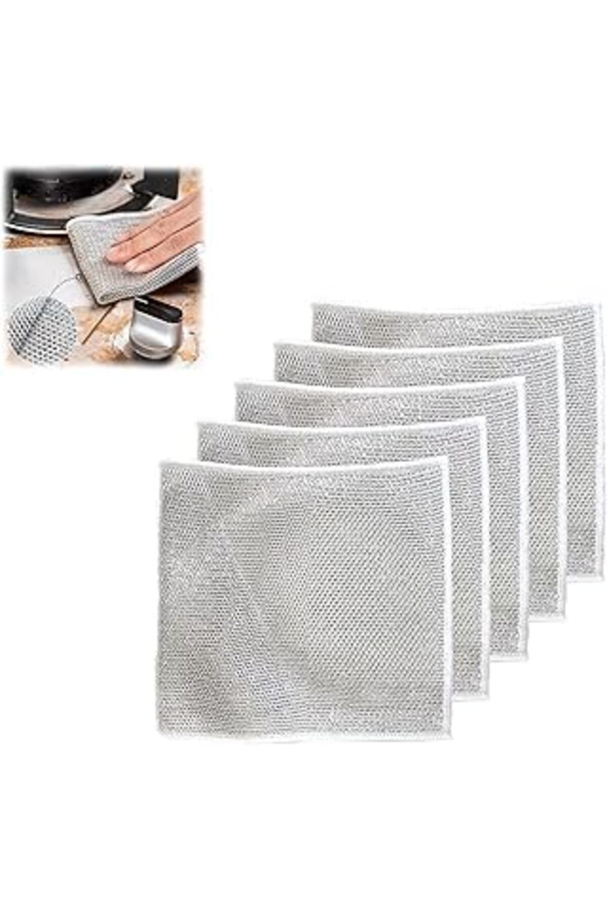 Wmool Gümüş tel bez temizleme bezi yağsız bez ızgaralar soba bulaşık yıkama Cleanin ev Pot X6D5 ve