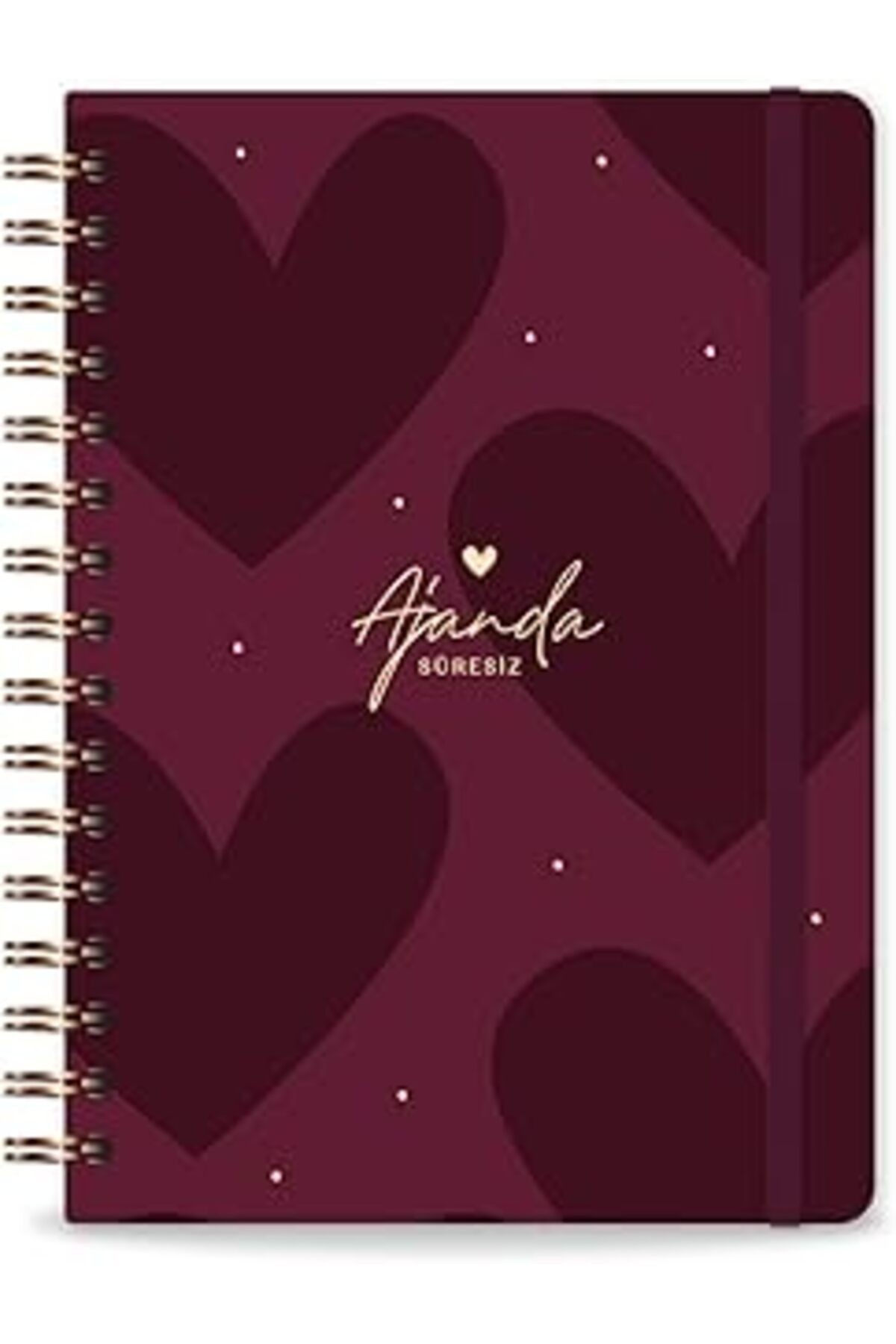 A5 Spiralli Süresiz Planlayıcı Ajanda Kalp - 15X21