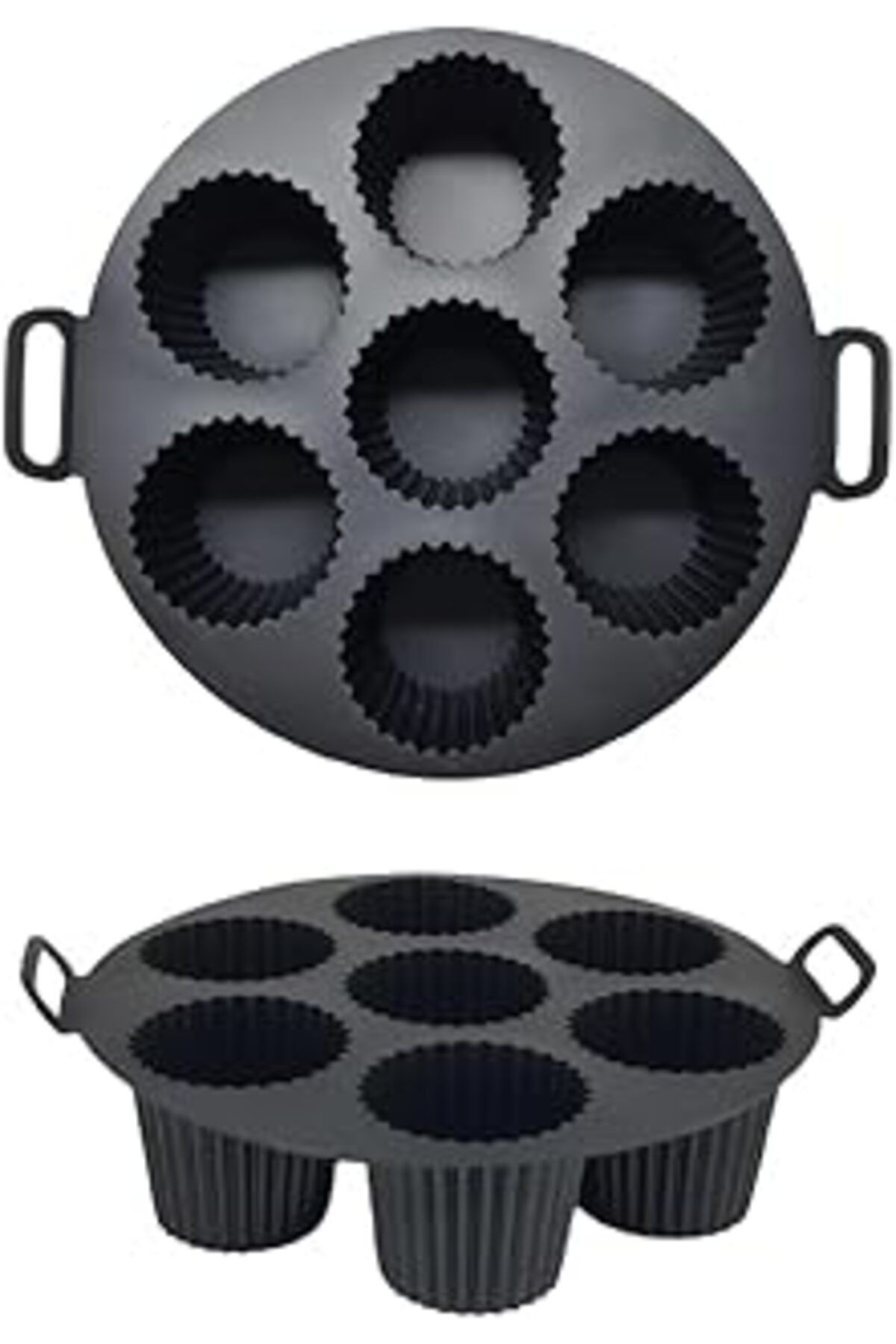Güncelçarşı Airfryer Silikon Kek Pişirme Kalıbı 7 Bölmeli, Silikon Cupcake Kek Pişirme Kabı Air Fry
