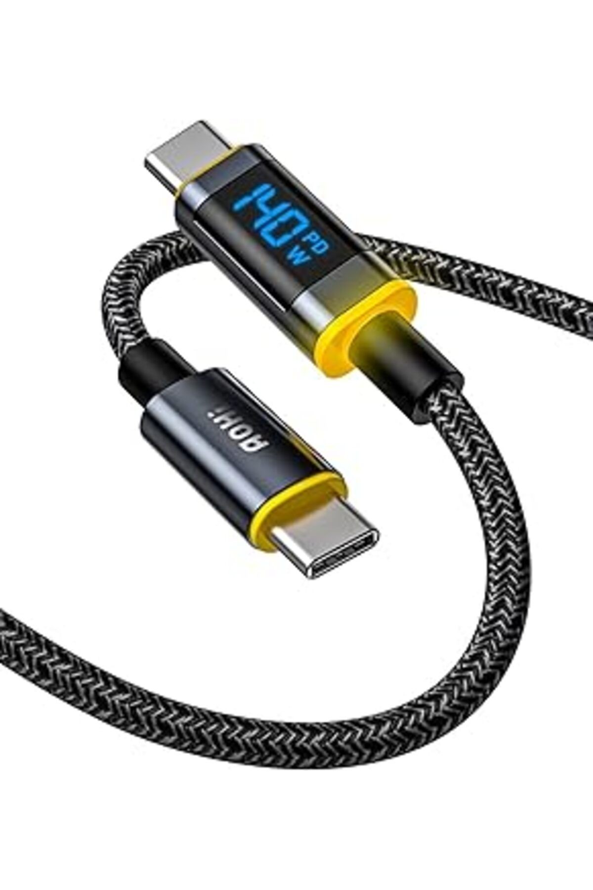 Aohi 140 W Usb C - Usb C Kablosu, Ekranlı, Magline Usb C Kablosu Naylon 1,2 M Tip C Hızlı Şarj Kabl