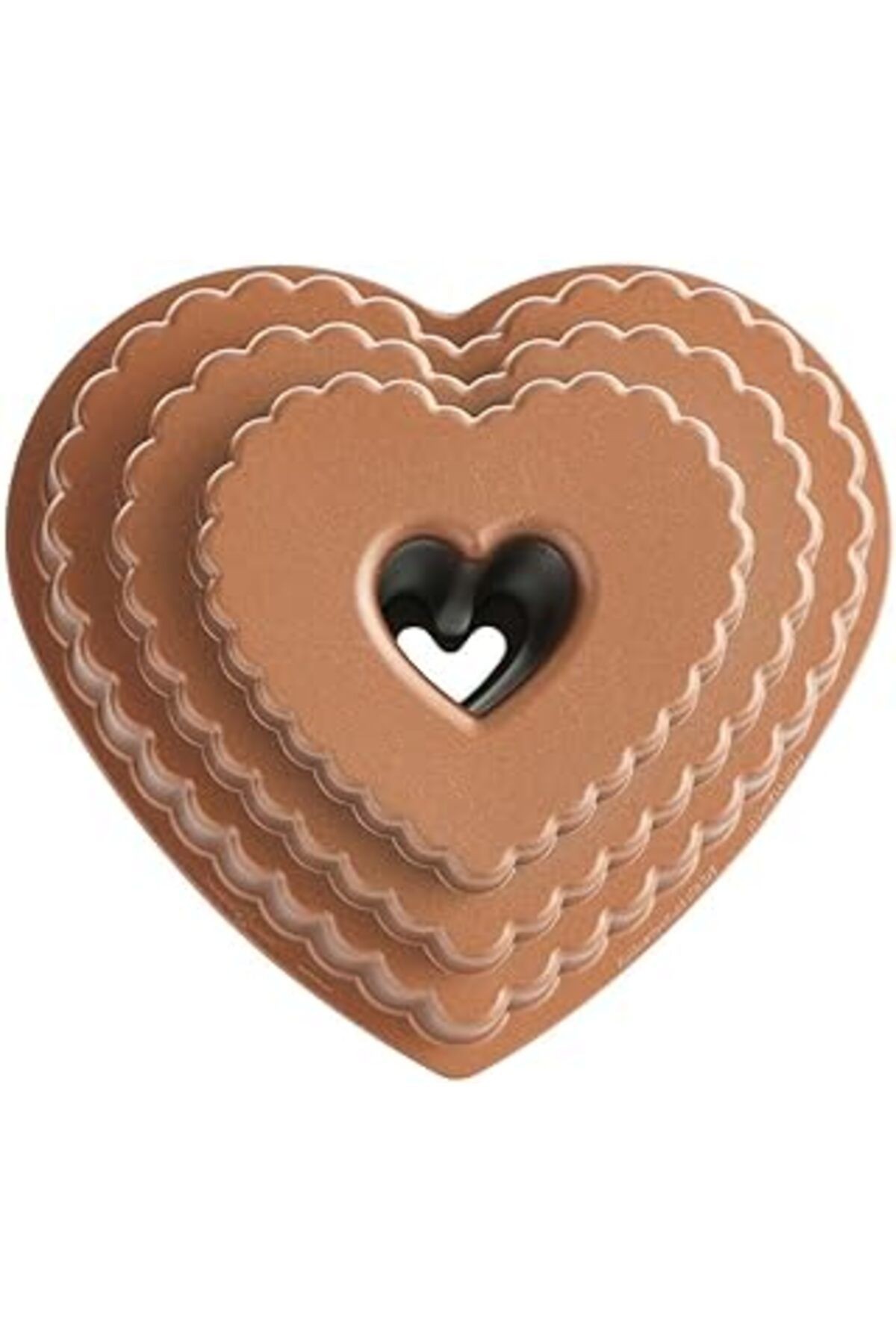 Nordic Ware Cast Bundt Bakeware Katmanlı Kalp, 12 Bardak, Şekerleme