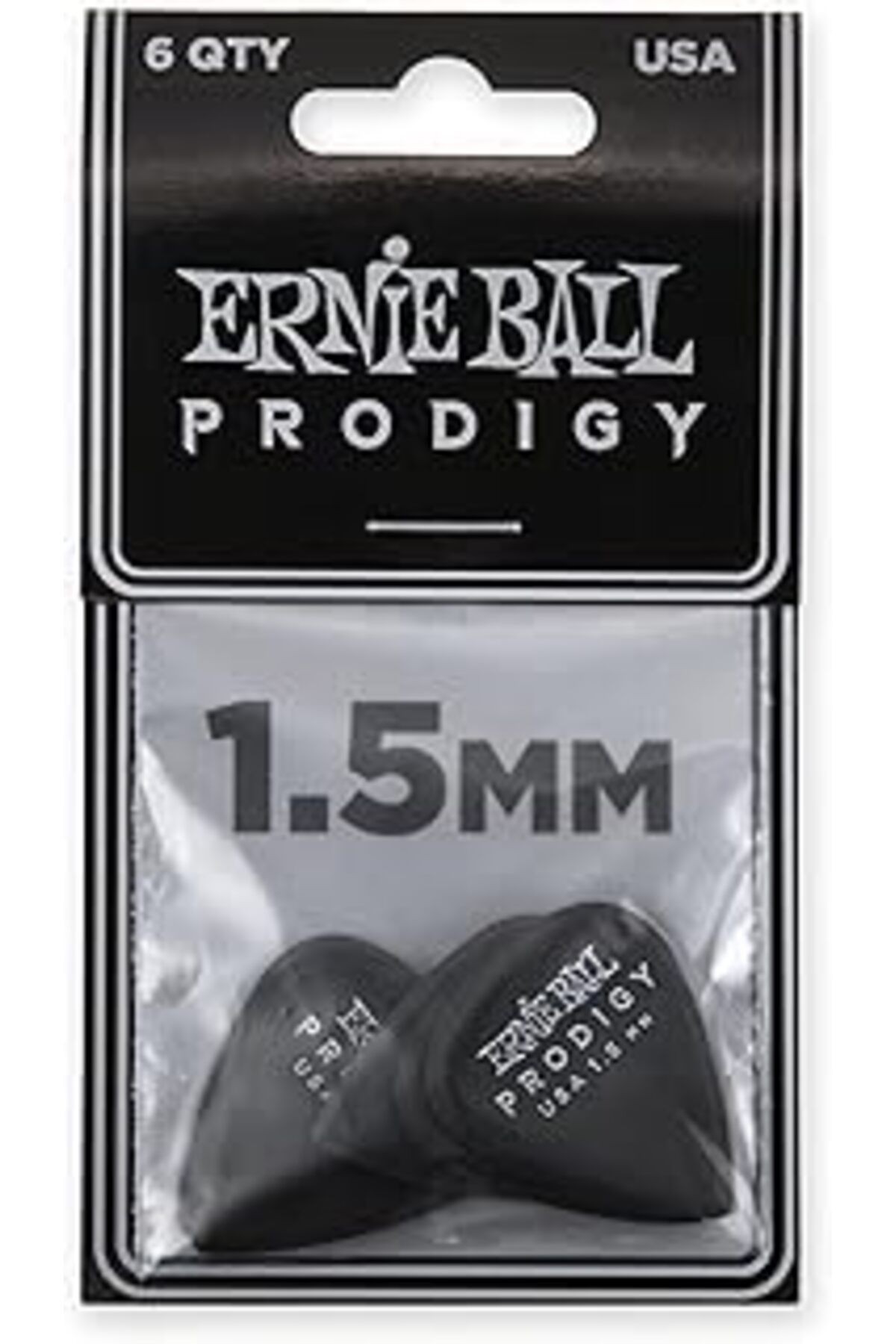 Ernie Ball Standart Prodigy Seçtikleri, 1,5 Mm, Siyah, 6'Lı Paket