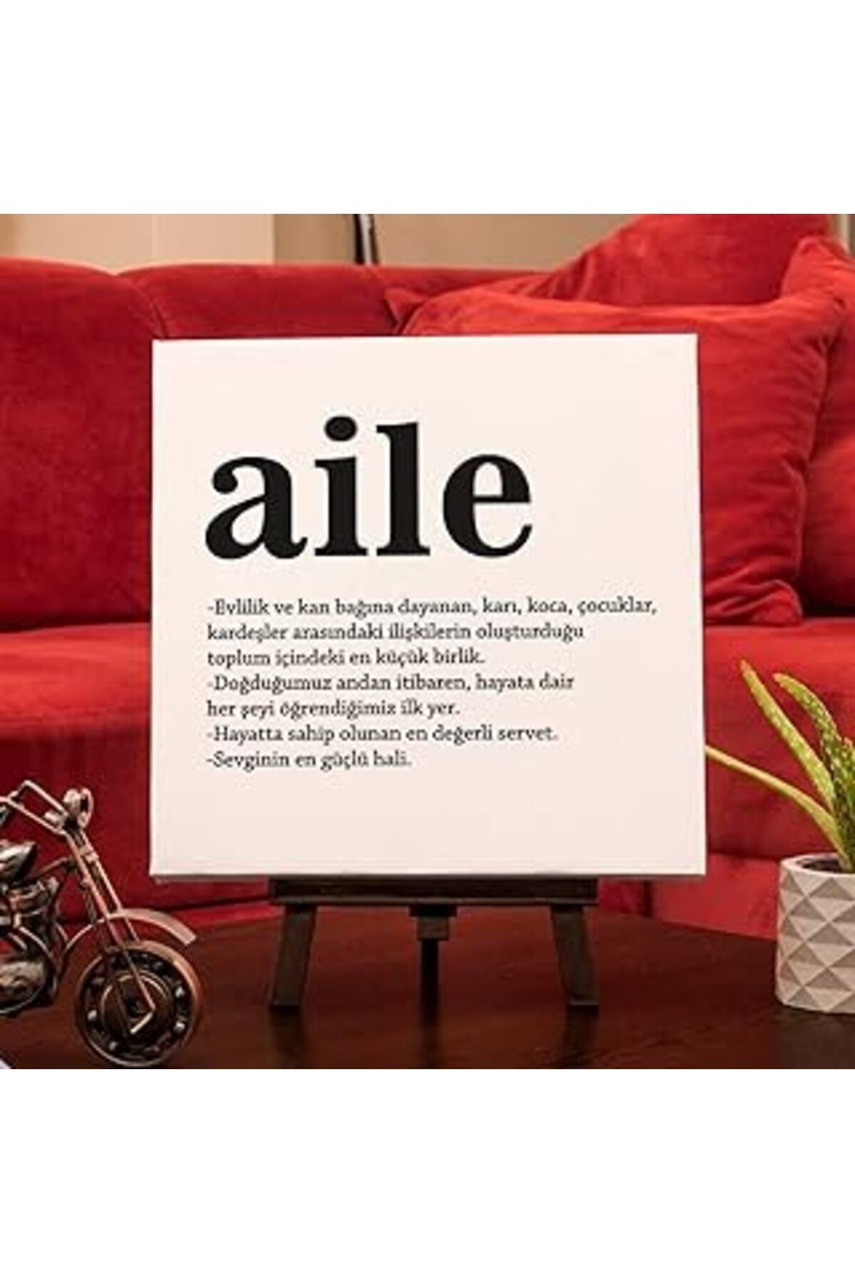 Aile Kelime Anlamlı Kanvas Tablo