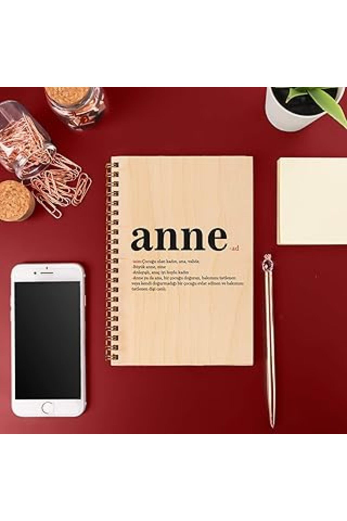 Anneler Günü Hediyesi Ahşap Kapaklı Defter