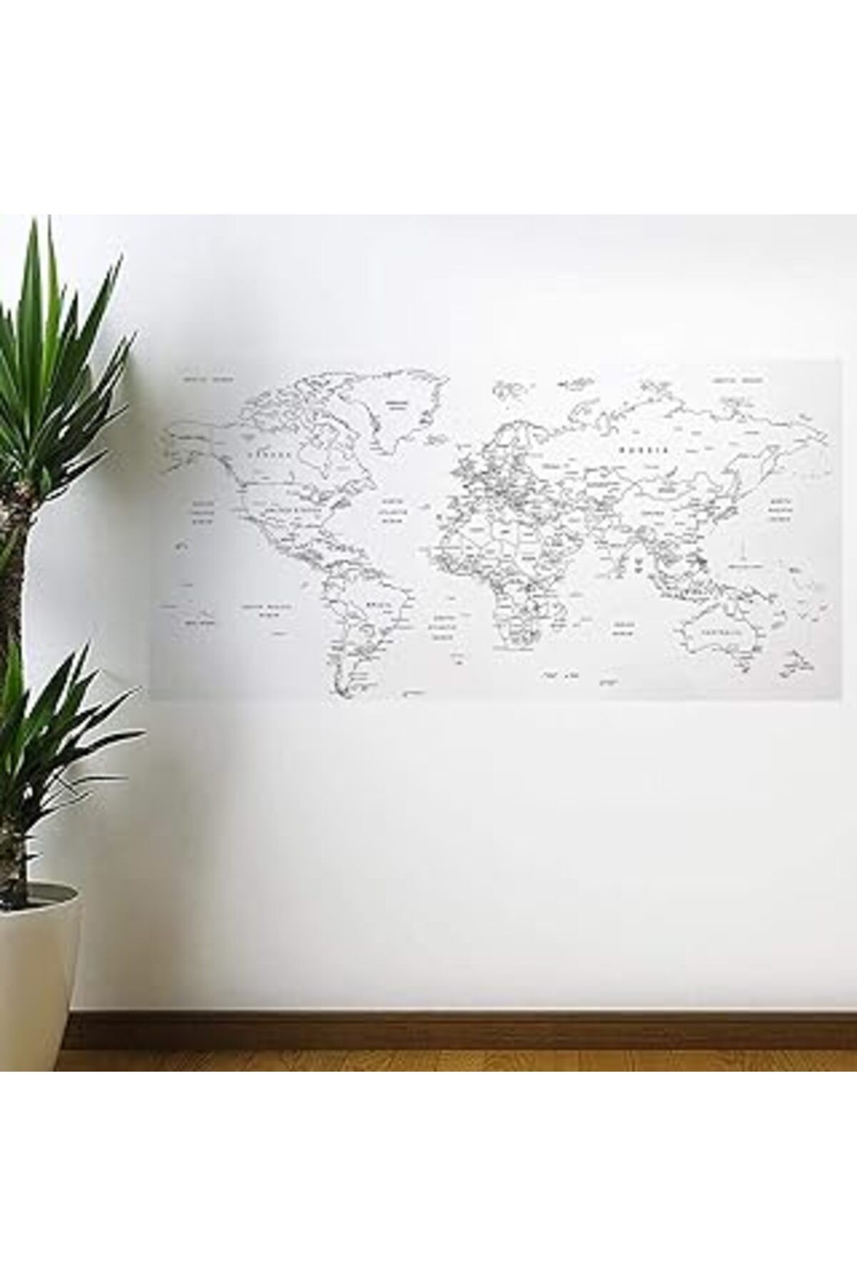 Buffer® Yazılabilir Eğitici Dünya Haritası Manyetik Dekoratif Duvar Stickerı 110 X 56 Cm