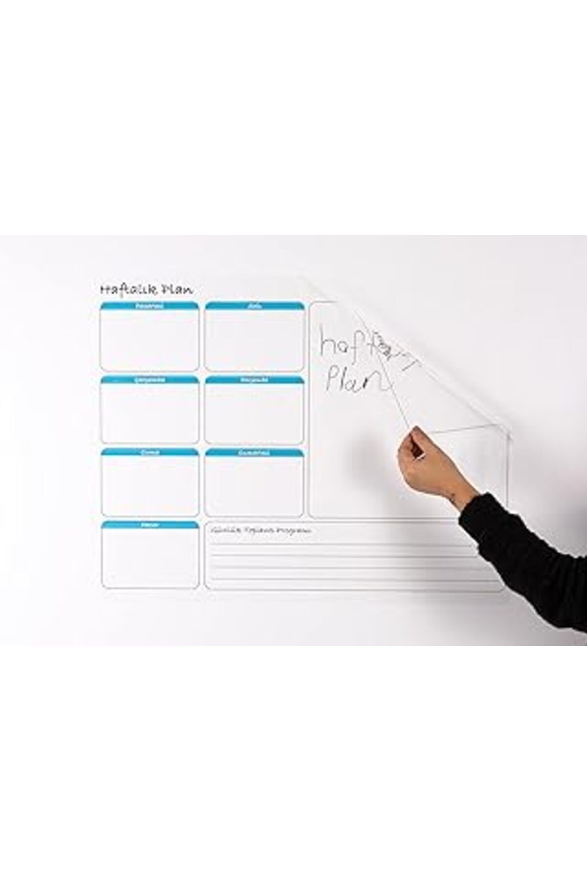Fark Tanıtım Haftalık Planlayıcı Çizelgesi Elektrostatik Akıllı Kağıt Yazı Tahtası (70 Cm X 56 Cm)