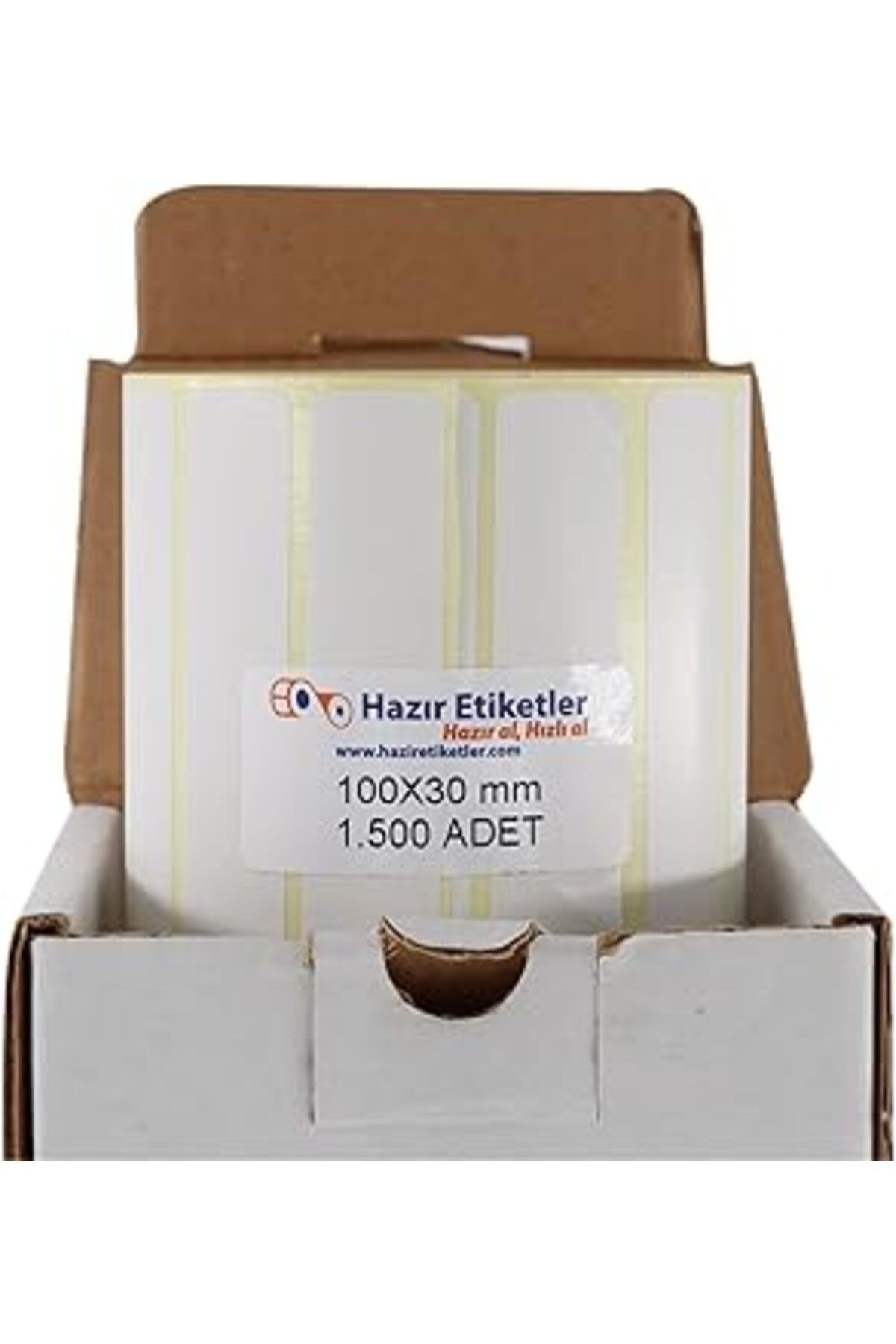Hazır Etiketler , Hazır Al Hızlı Al Kuşe Etiket 100Mm X 30Mm Ruloda 1500 Adet 40Mm Kuka Çapında Bas