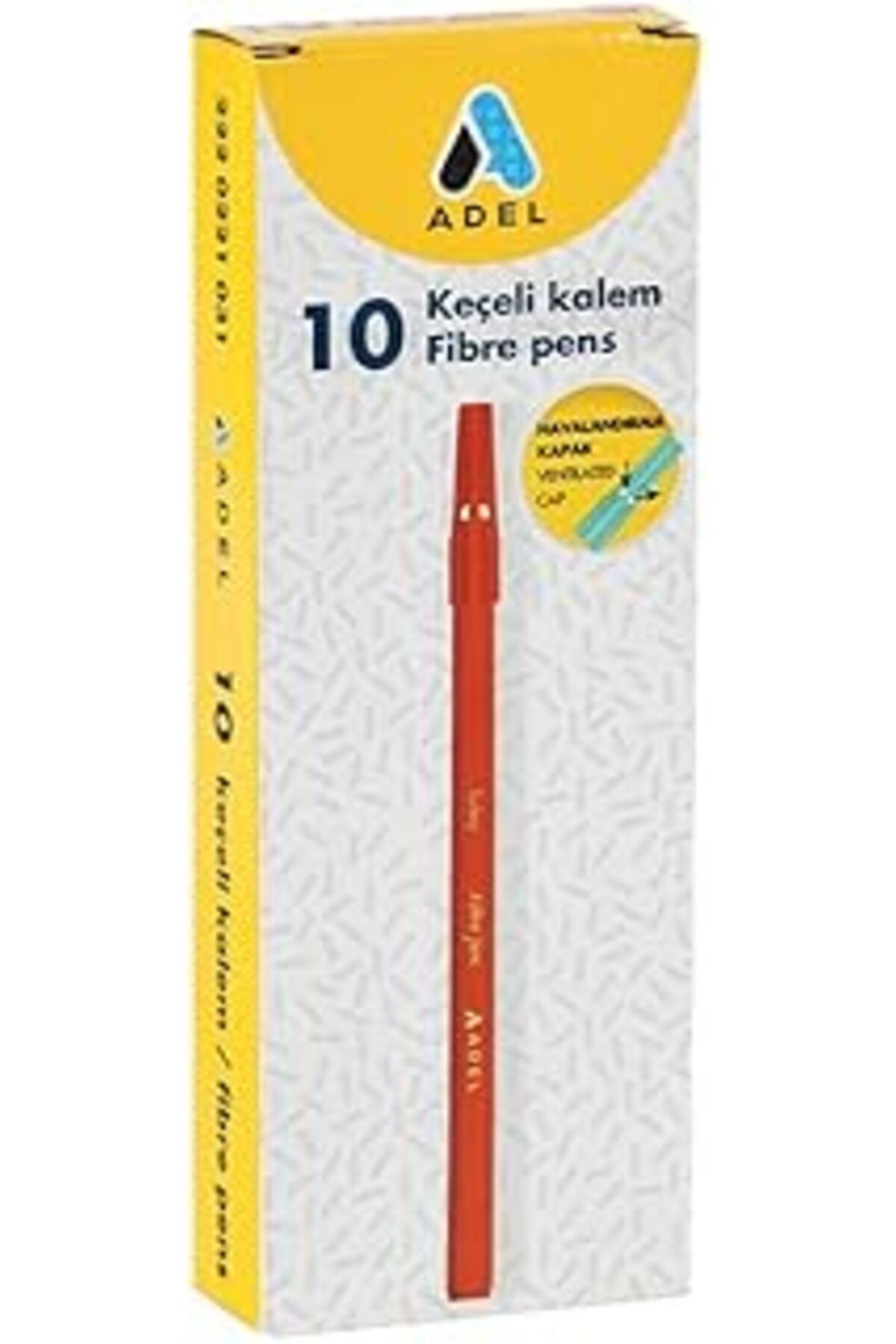 Adel Keçeli Kalem, Kırmızı, 10'Lu, Yl