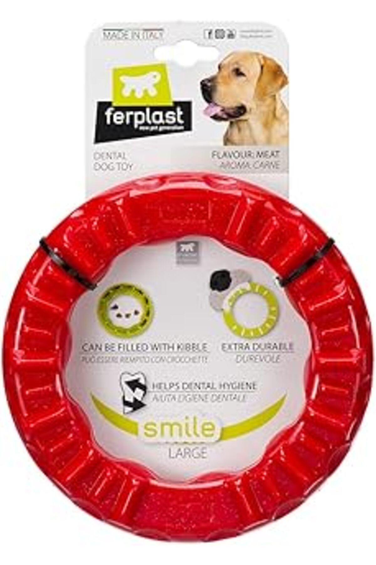 Ferplast Smile Aromalı Halka Oyuncak Kırmızı L
