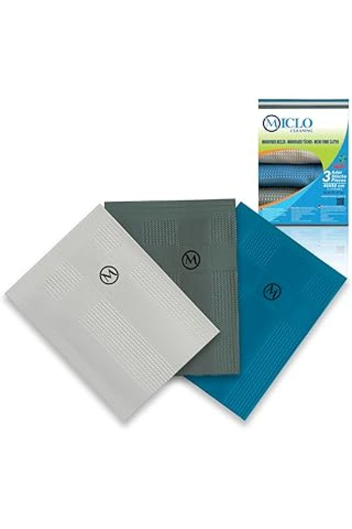 Miclo Cleaning | Mikrofiber Temizlik Bezi 3'lü Set - Sihirli Bez | Cam Ayna Bezi | Dark Seri