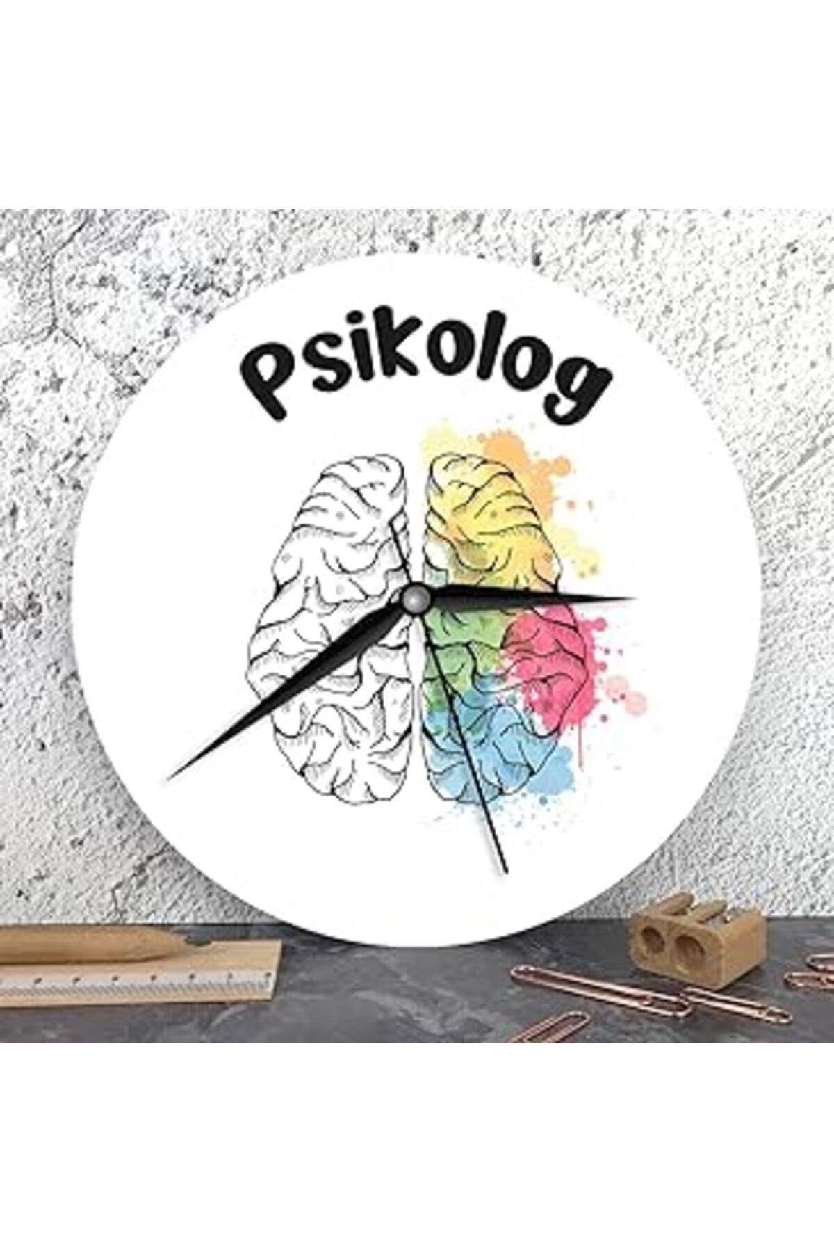 Psikoloğa Hediye Ahşap Duvar Saati
