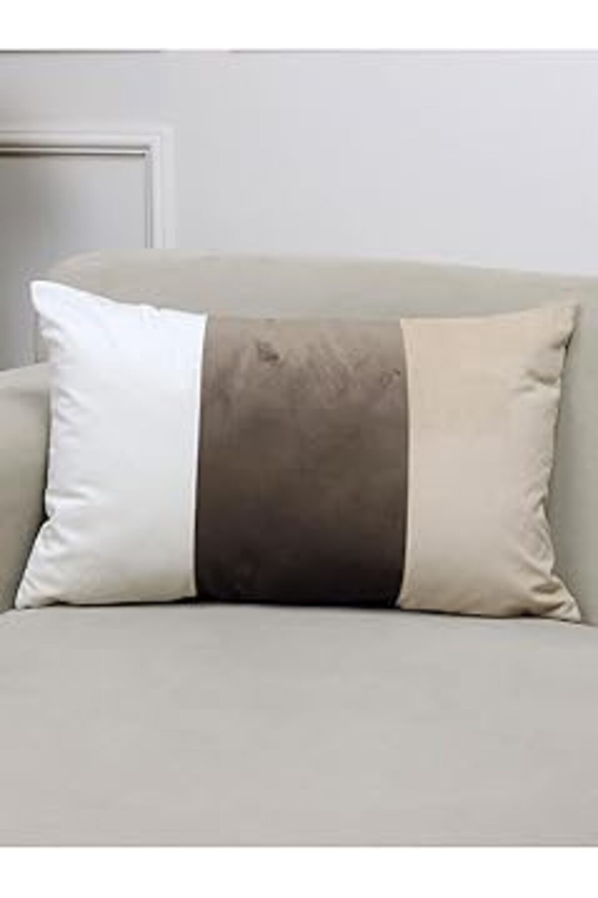 Vanilla Home Üç Renk Kadife 35X55 Dikdörtgen Kırlent Kılıfı 35 X 55