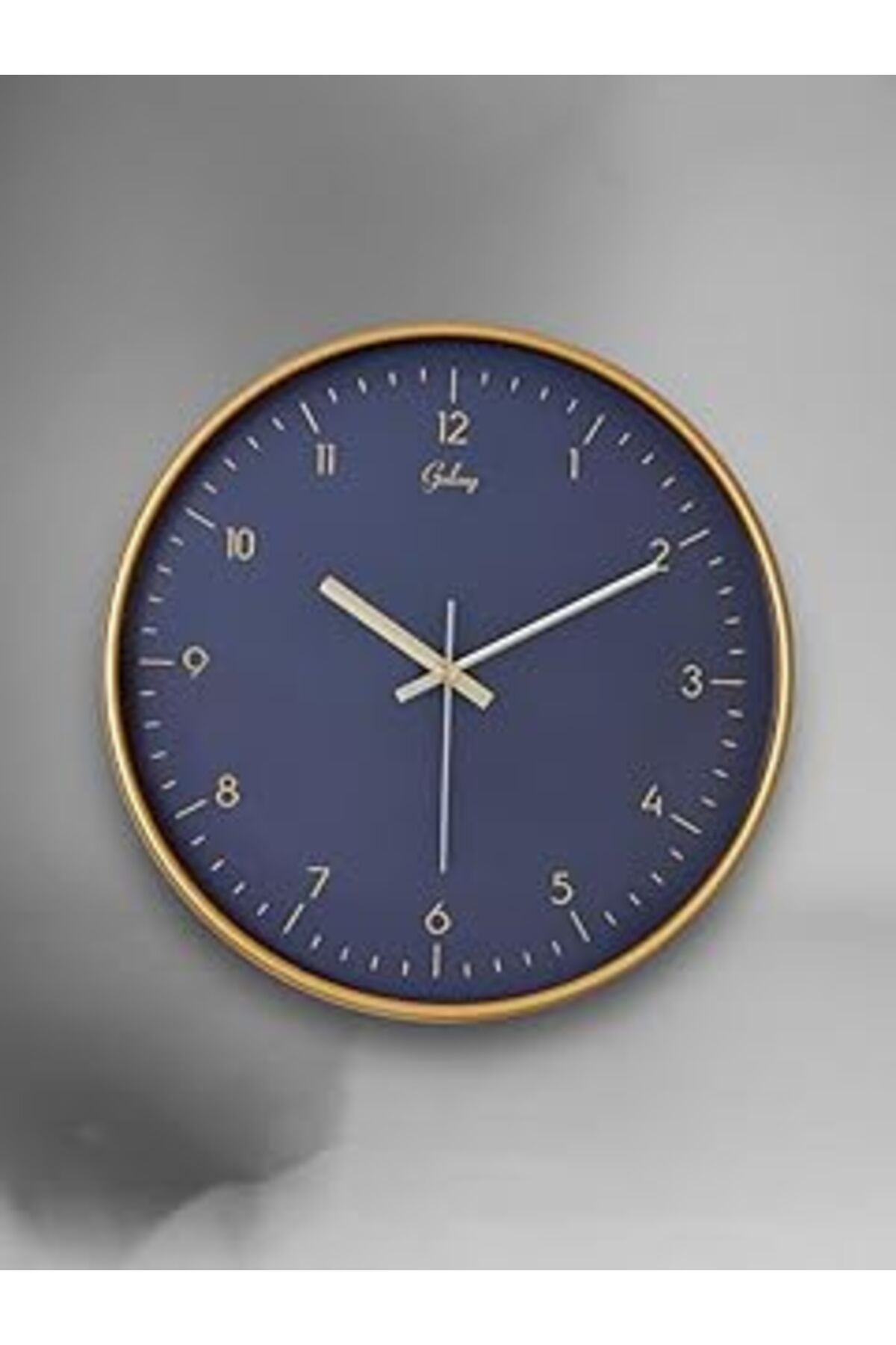 D-218-a Siyah Kadran 30 Cm Sessiz Akar Duvar Saati Gold