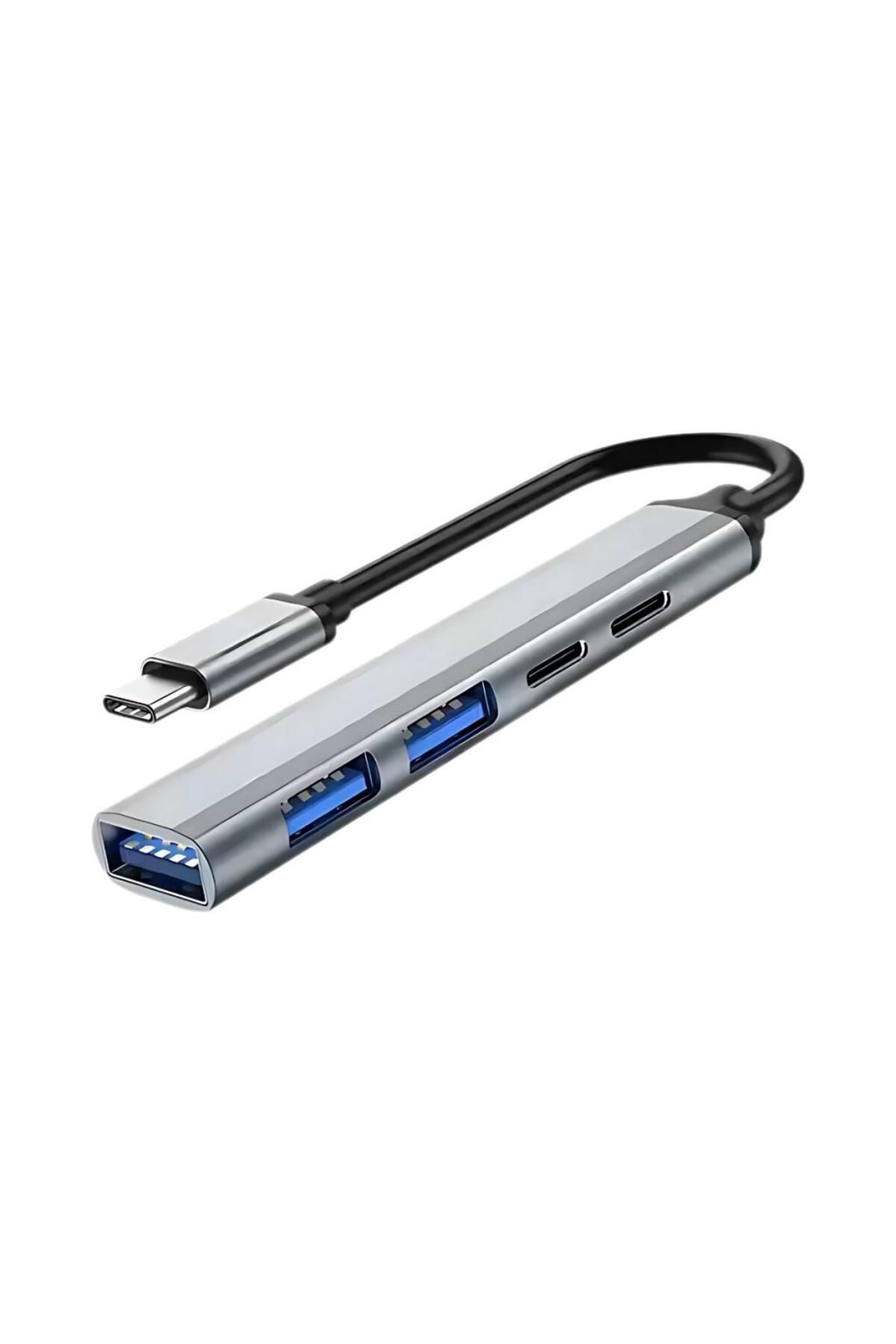Akım Korumalı 5in1 Type-c to USB Çevirici Çoğaltıcı USB3.0 USB2.0 2xPD Hub Type-c Çoğaltıcı