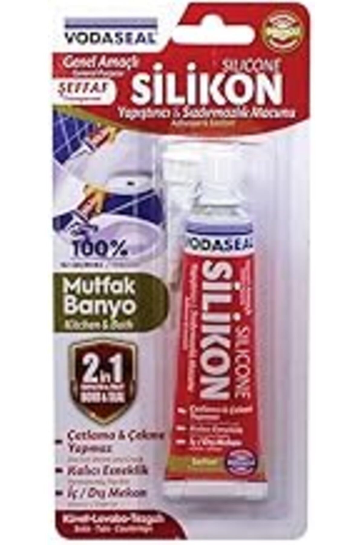 Vodaseal 53.01.029 Tüp Silikon, 50g, Şeffaf