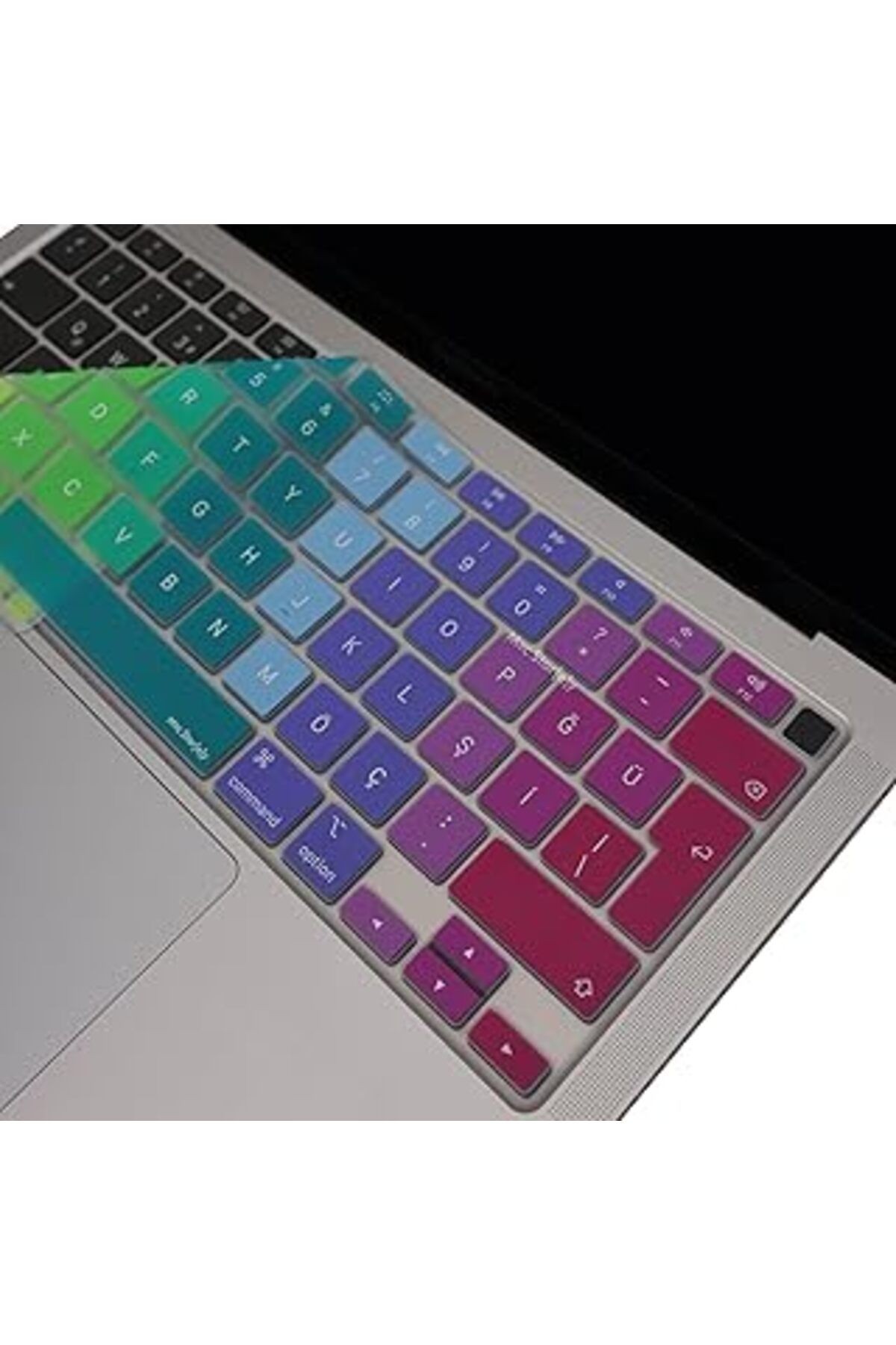 Mcstorey Macbook Air M1 13ınç Klavye Koruyucu Türkçe Q Dazzle A2179 A2337 Ile Uyumlu Pembe Yeşil